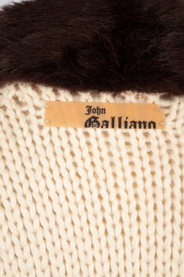 John Galliano Long Wool-Crochet Cardigan For Sale 2