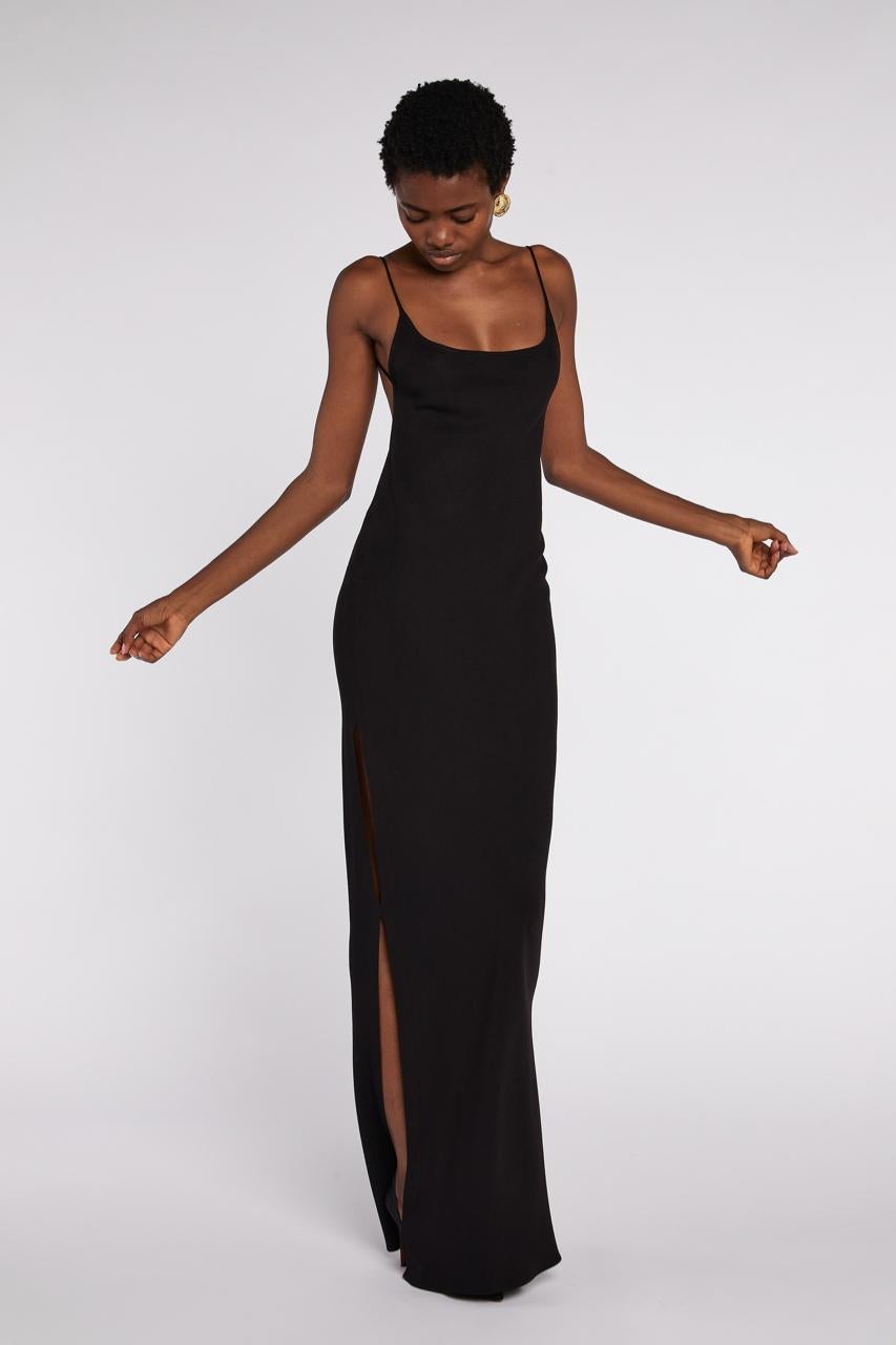 Black John Galliano Low Backed Slip Dress S/S 1991