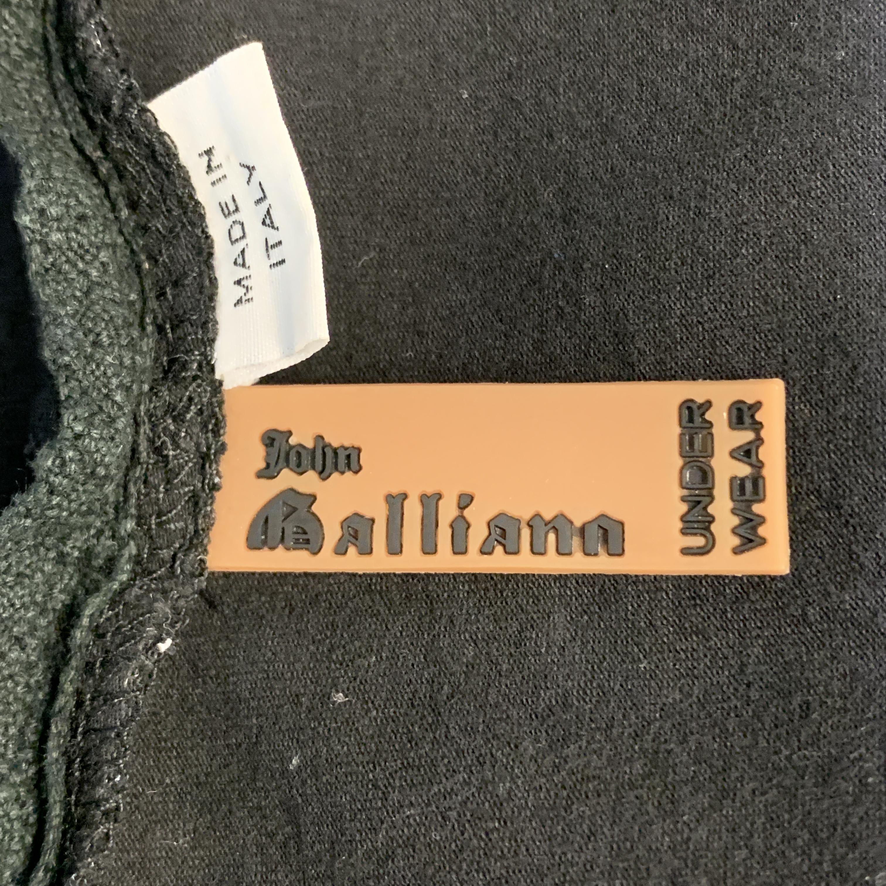 JOHN GALLIANO M Black & White Gazette Newspaper Print Cotton Hooded Pullover 1