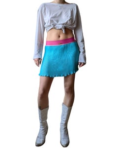 John Galliano Mare 2004 Archival Color-Block Ribbed Mini Skirt
