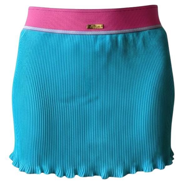 John Galliano Mare 2004 Archival Color-Block Ribbed Mini Skirt