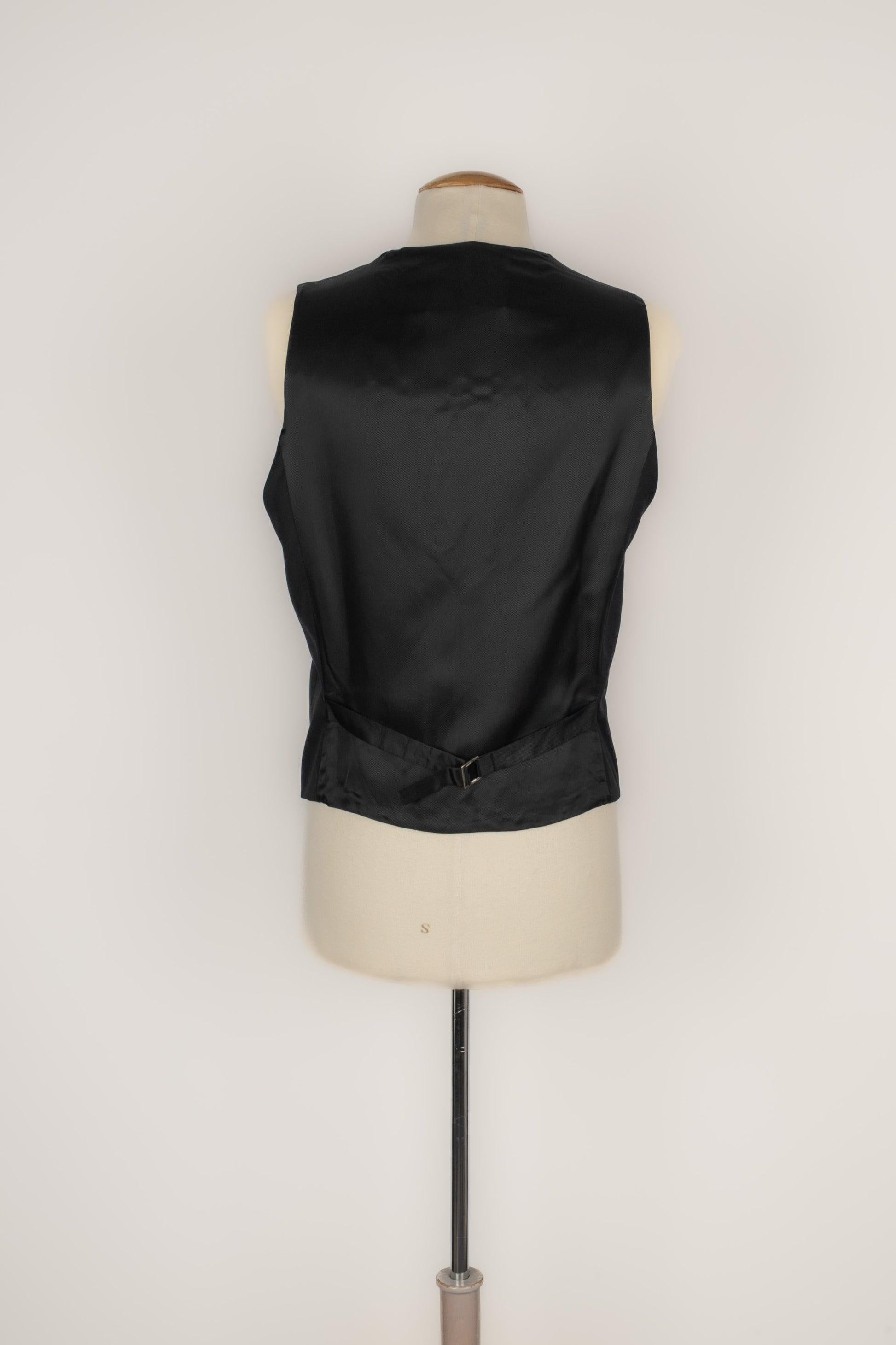 John Galliano Men's Black Wool Vest In Excellent Condition In SAINT-OUEN-SUR-SEINE, FR