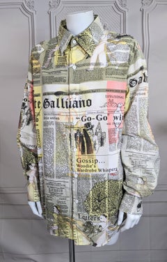 John Galliano Mens Shirt, Gazette Newsprint