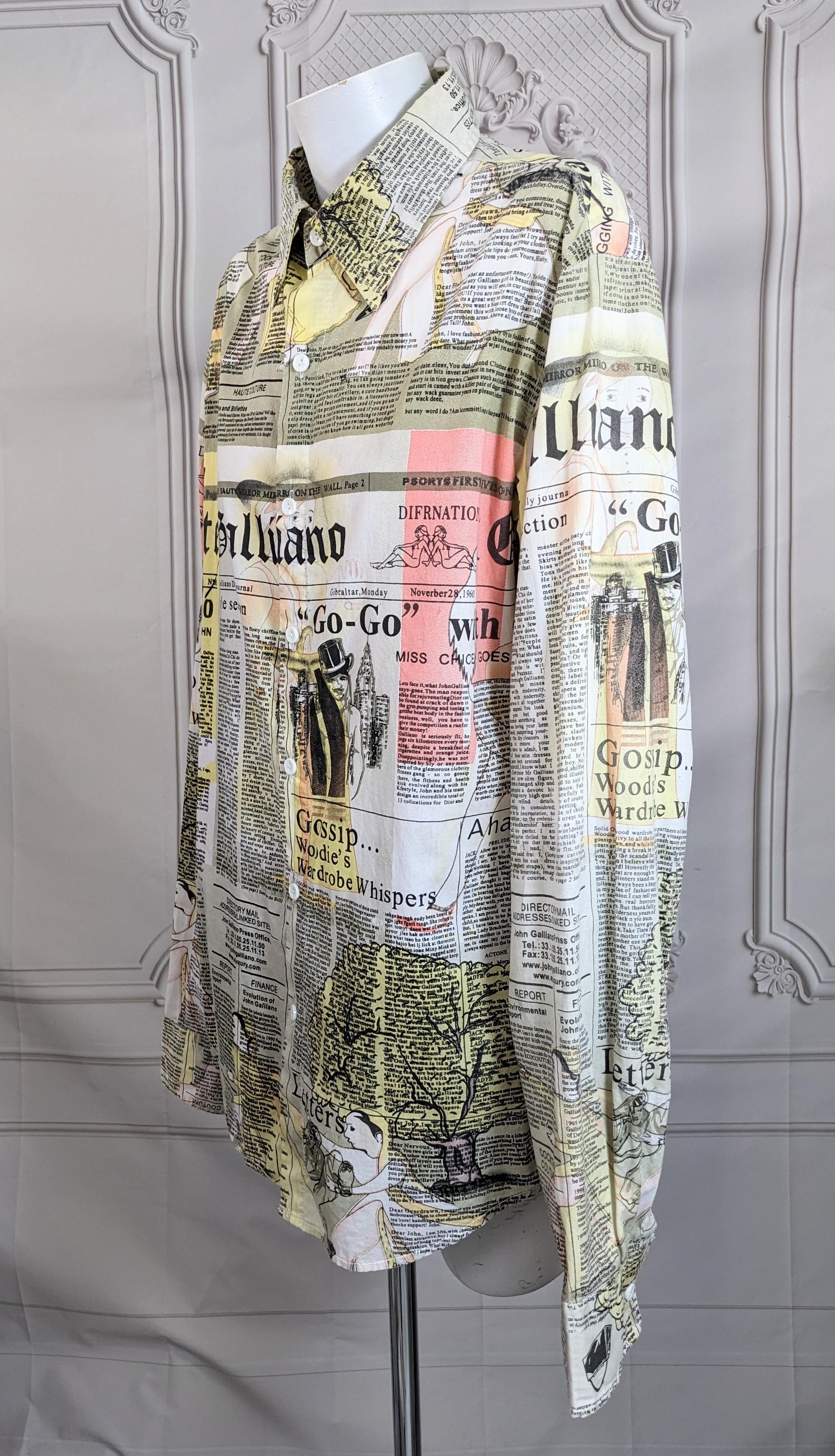 De los hombres Camisa para hombre John Galliano, Gaceta Papel Prensa en venta