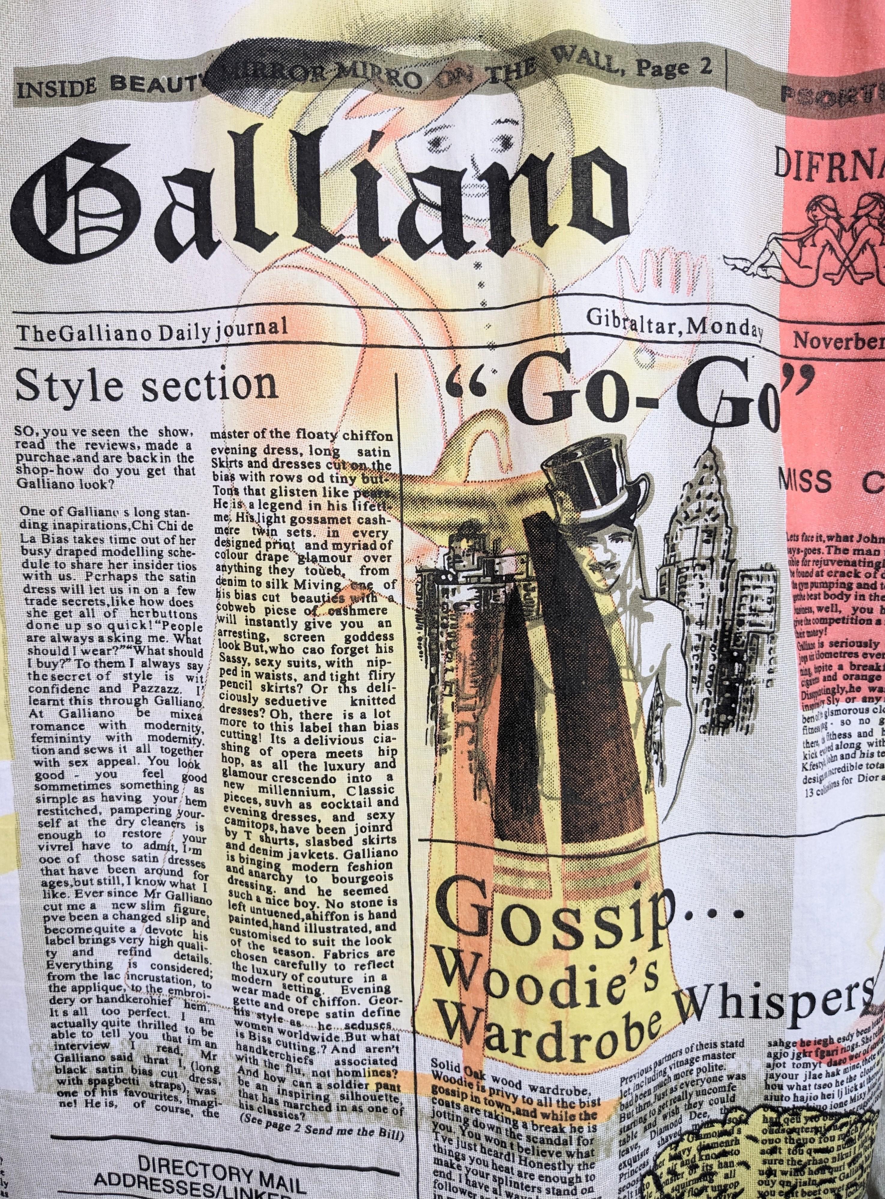 Camisa para hombre John Galliano, Gaceta Papel Prensa en venta 2