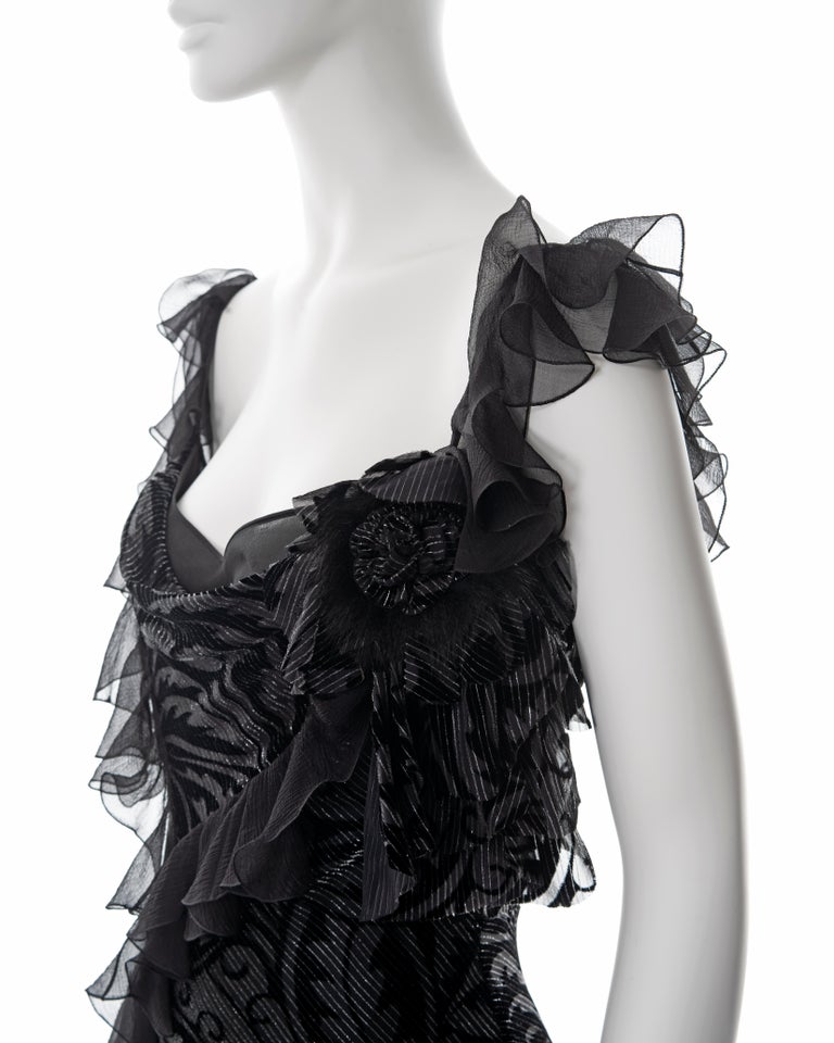 Fantastic Spring 1999 John Galliano Runway Look 11 Black Bias Cut Dress w Wide Strap Open Back main image 1