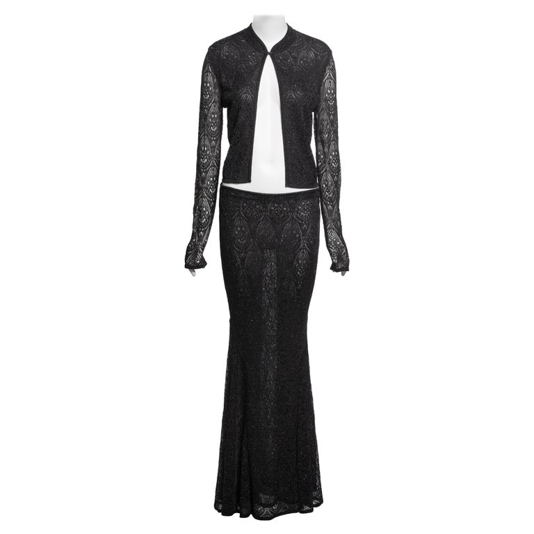 fitted long evening dress Floral Jacquard Knit Sheer Beaded Cardigan – Lela Rose main image 1