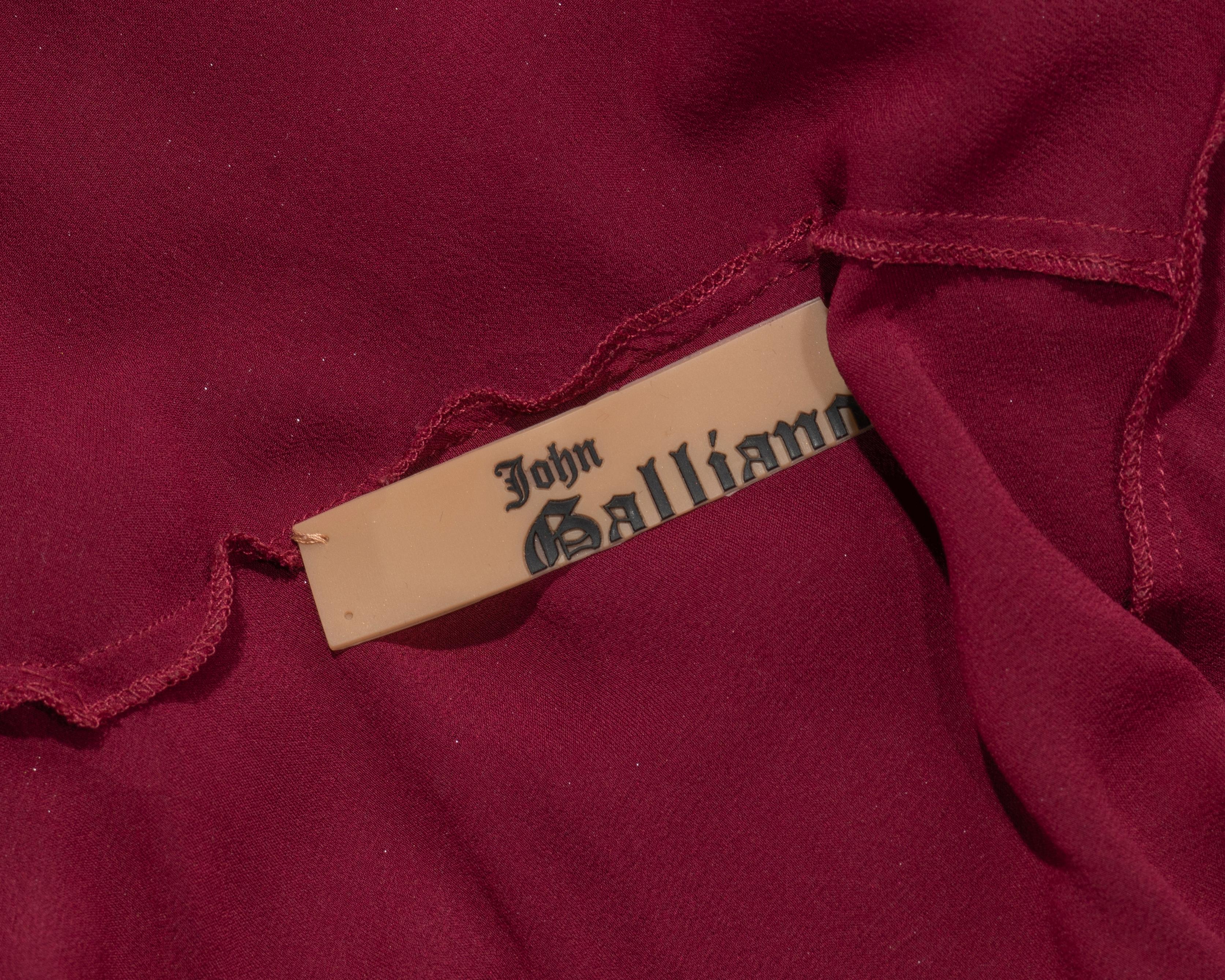 John Galliano metallic plum bias cut chiffon evening dress, fw 2003 6