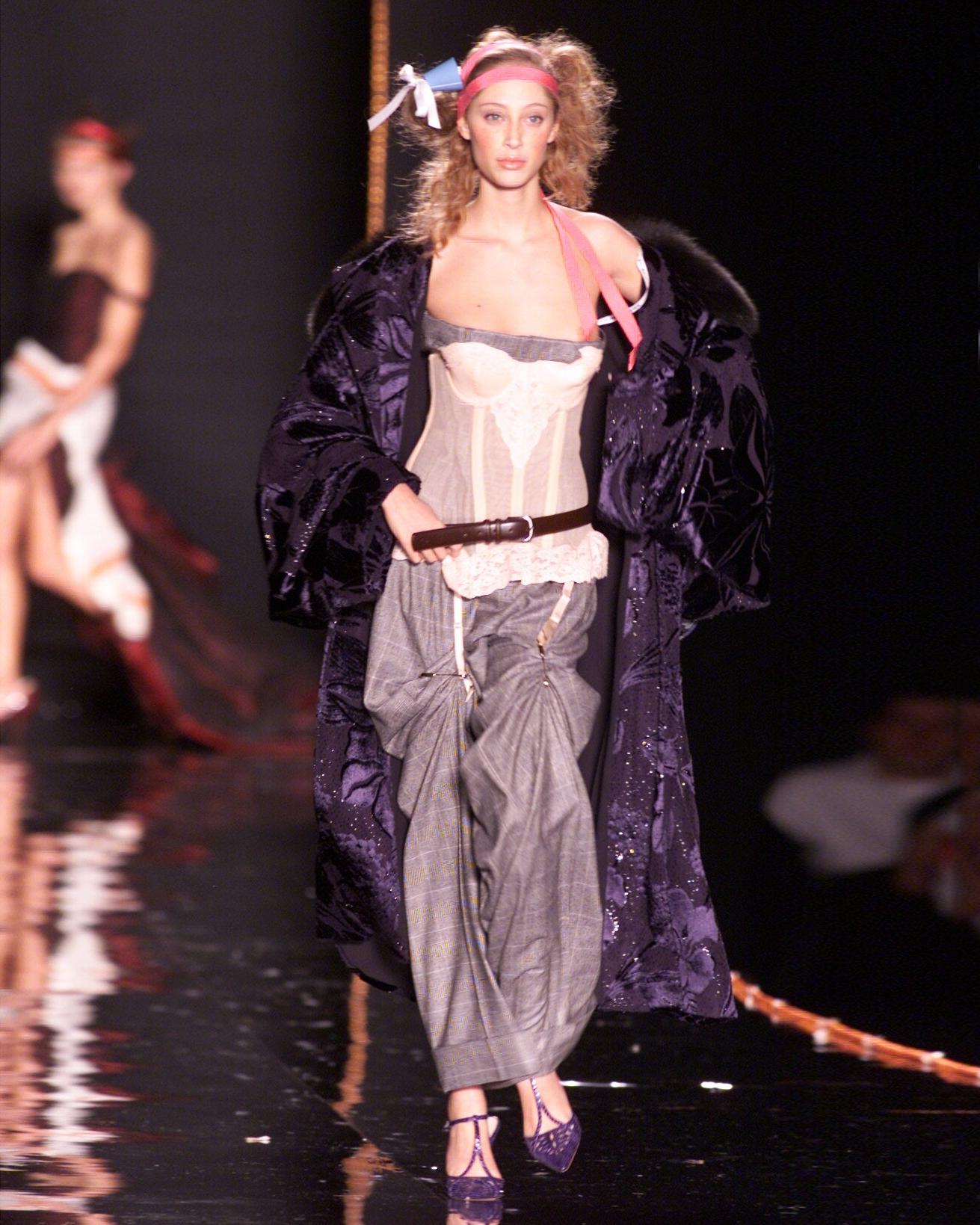 John Galliano midnight blue velvet devoré evening coat, fw 2000 1
