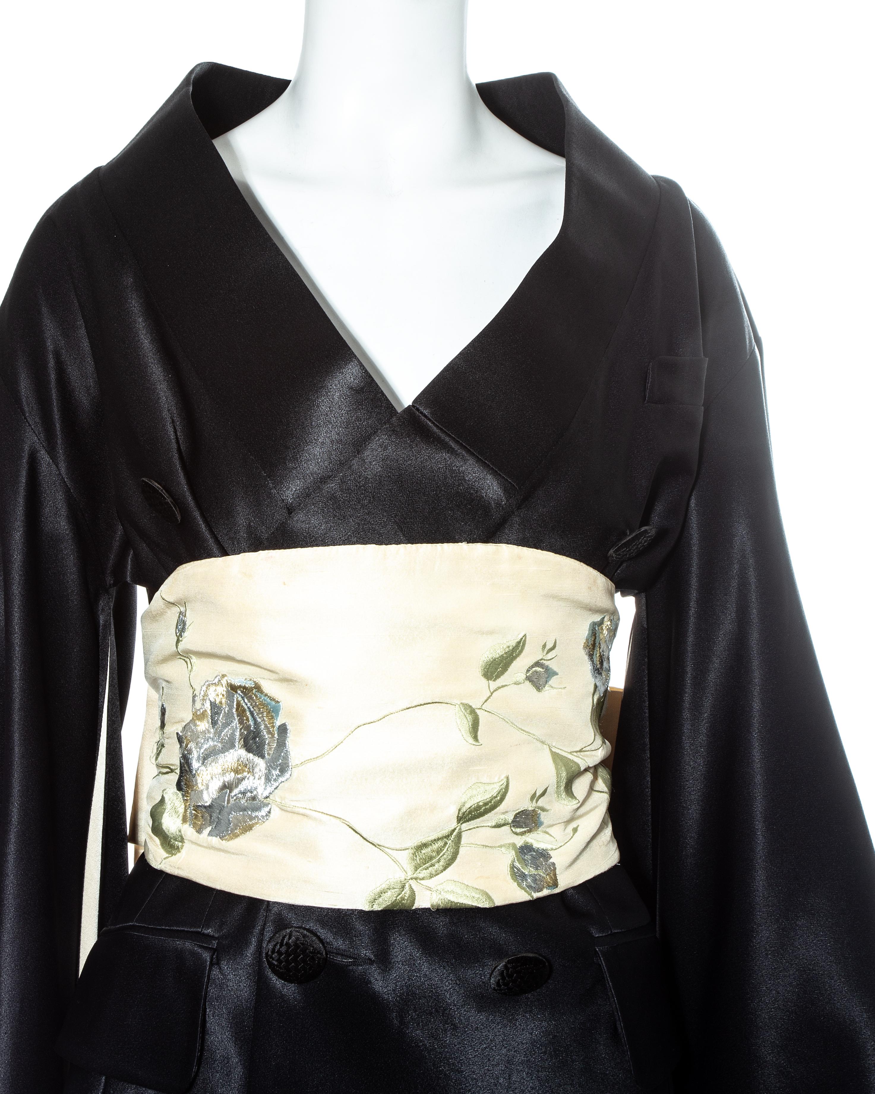 John Galliano Minimono / kimono mini dress with embroidered obi belt, fw 1994 In Good Condition In London, London