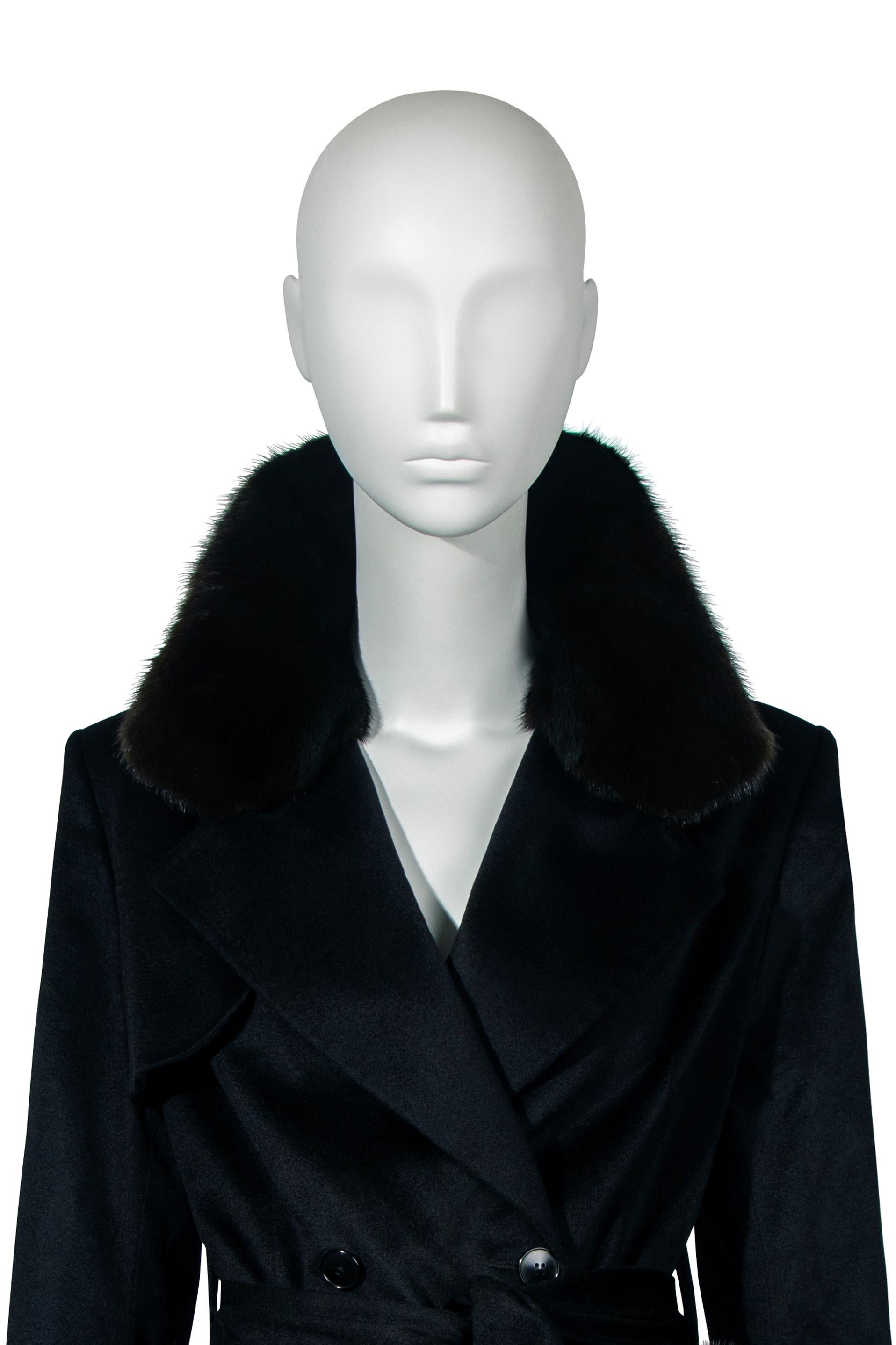 John Galliano mink & cashmere cropped trench coat, fw 1997 In Excellent Condition For Sale In Melbourne, AU