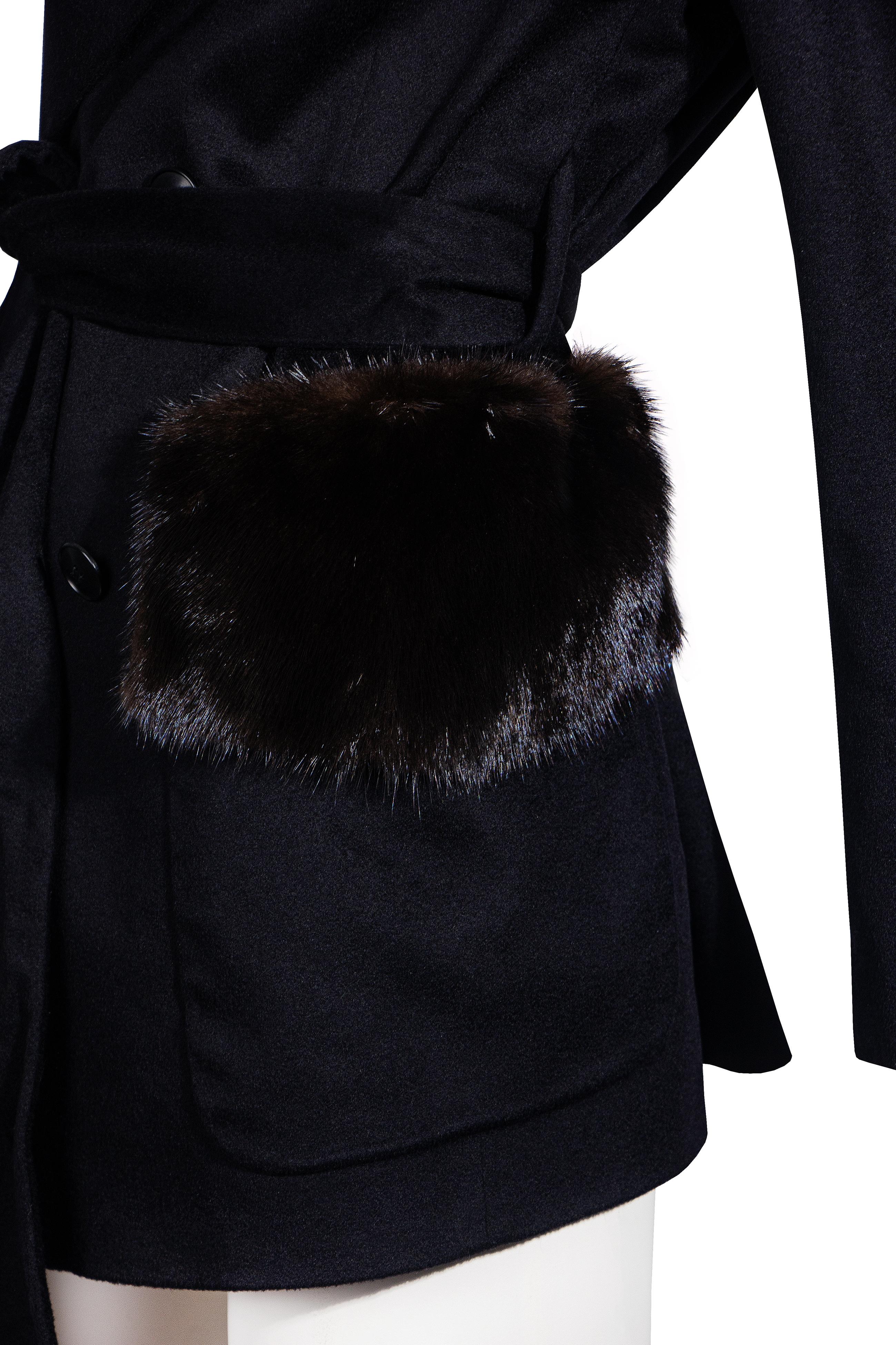 John Galliano mink & cashmere cropped trench coat, fw 1997 For Sale 1