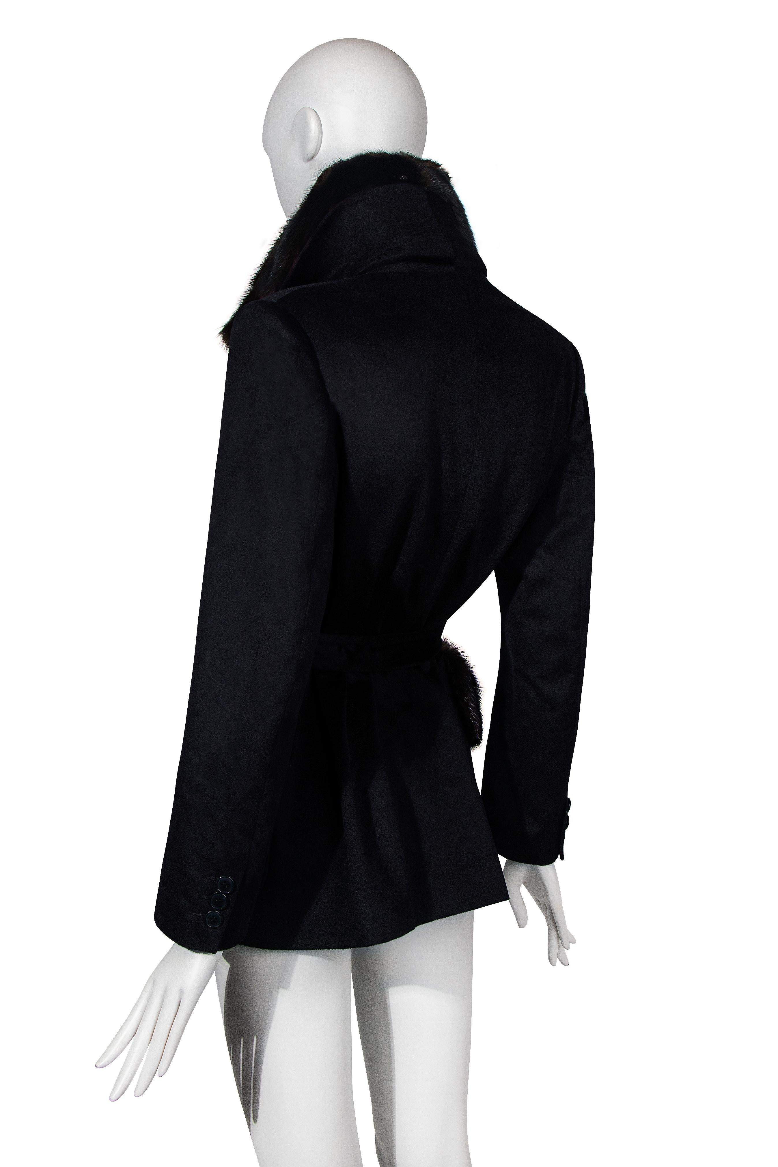 John Galliano mink & cashmere cropped trench coat, fw 1997 For Sale 3