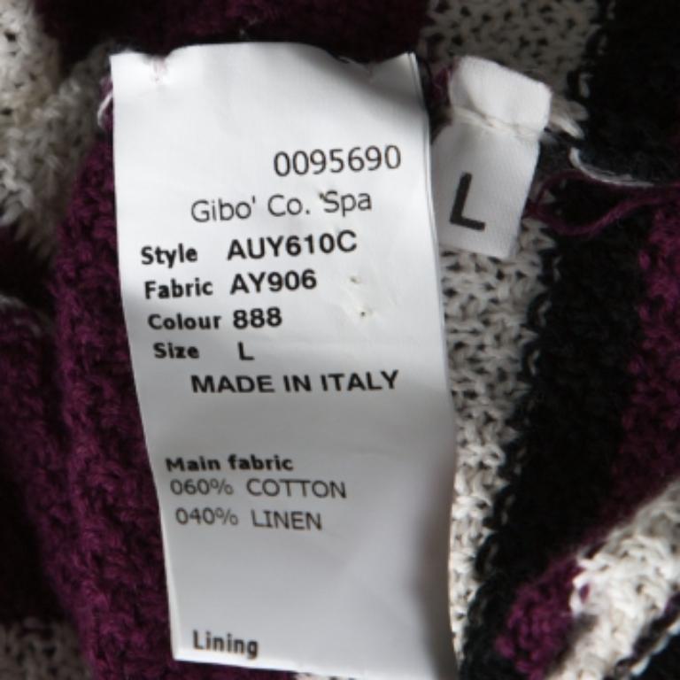 Noir John Galliano Pull en maille crochet rayé multicolore L en vente