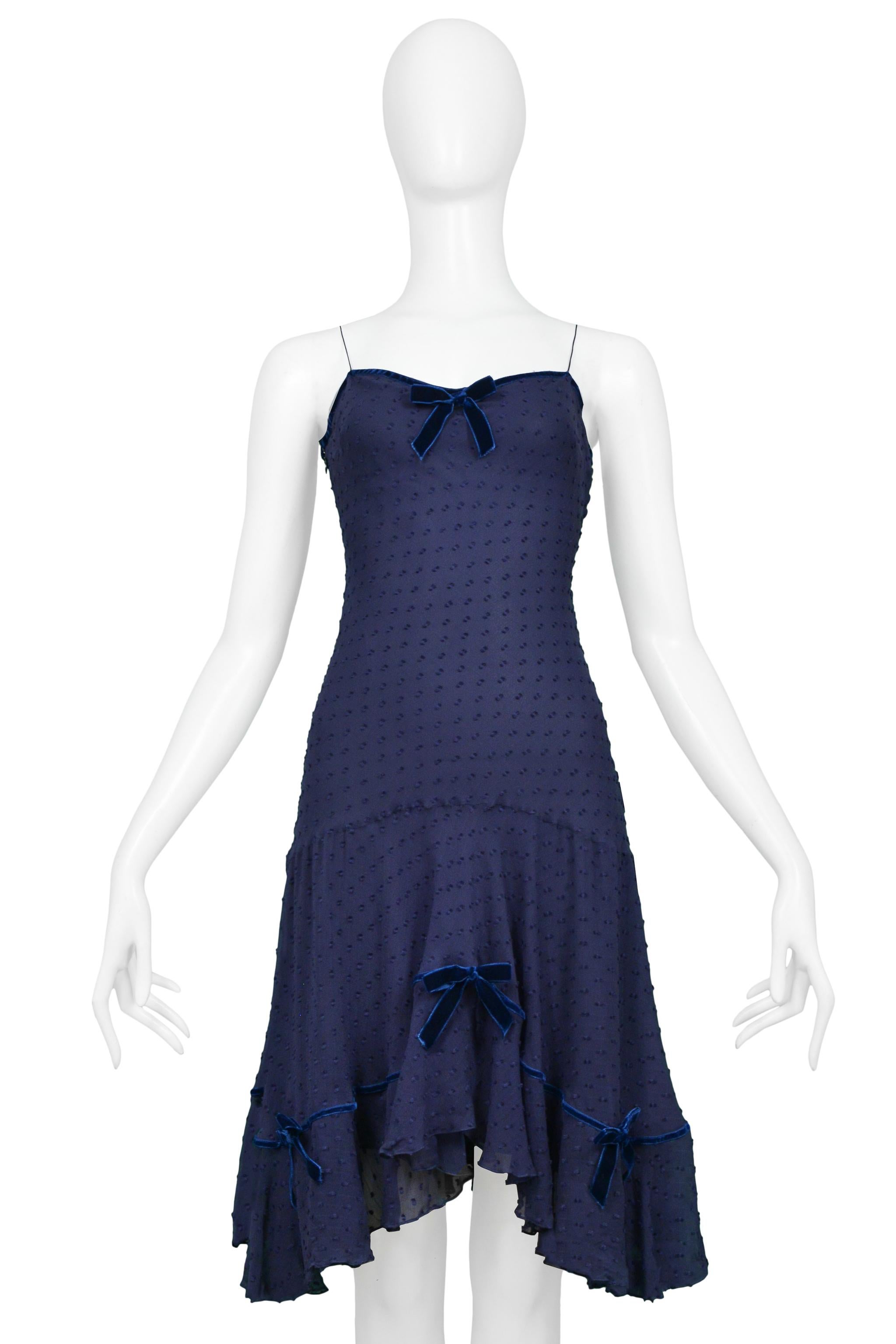 blue velvet slip dress