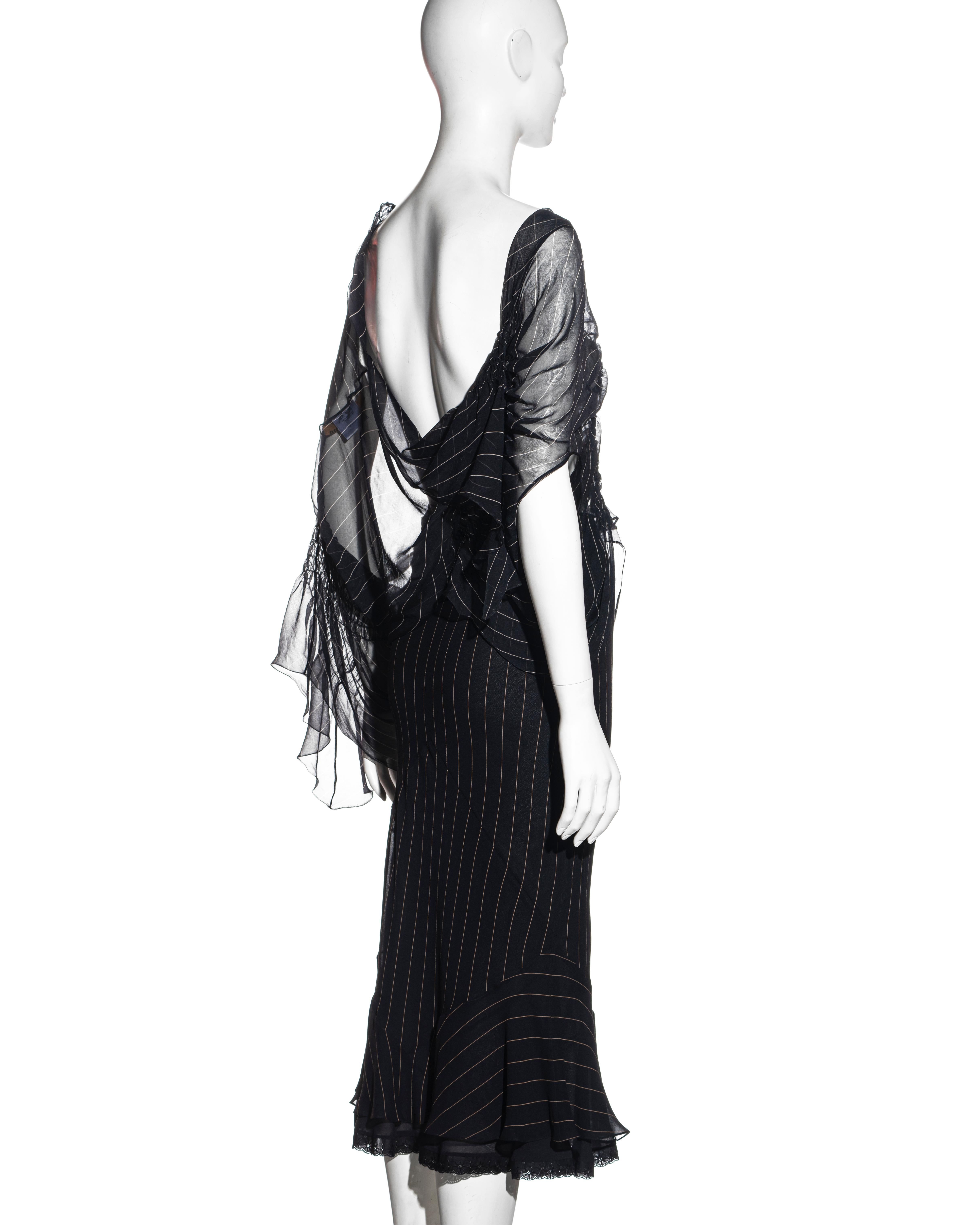 Conjunto de blusa de rayas marineras y falda de cola de pez, John Galliano, ss 2002 en venta 1
