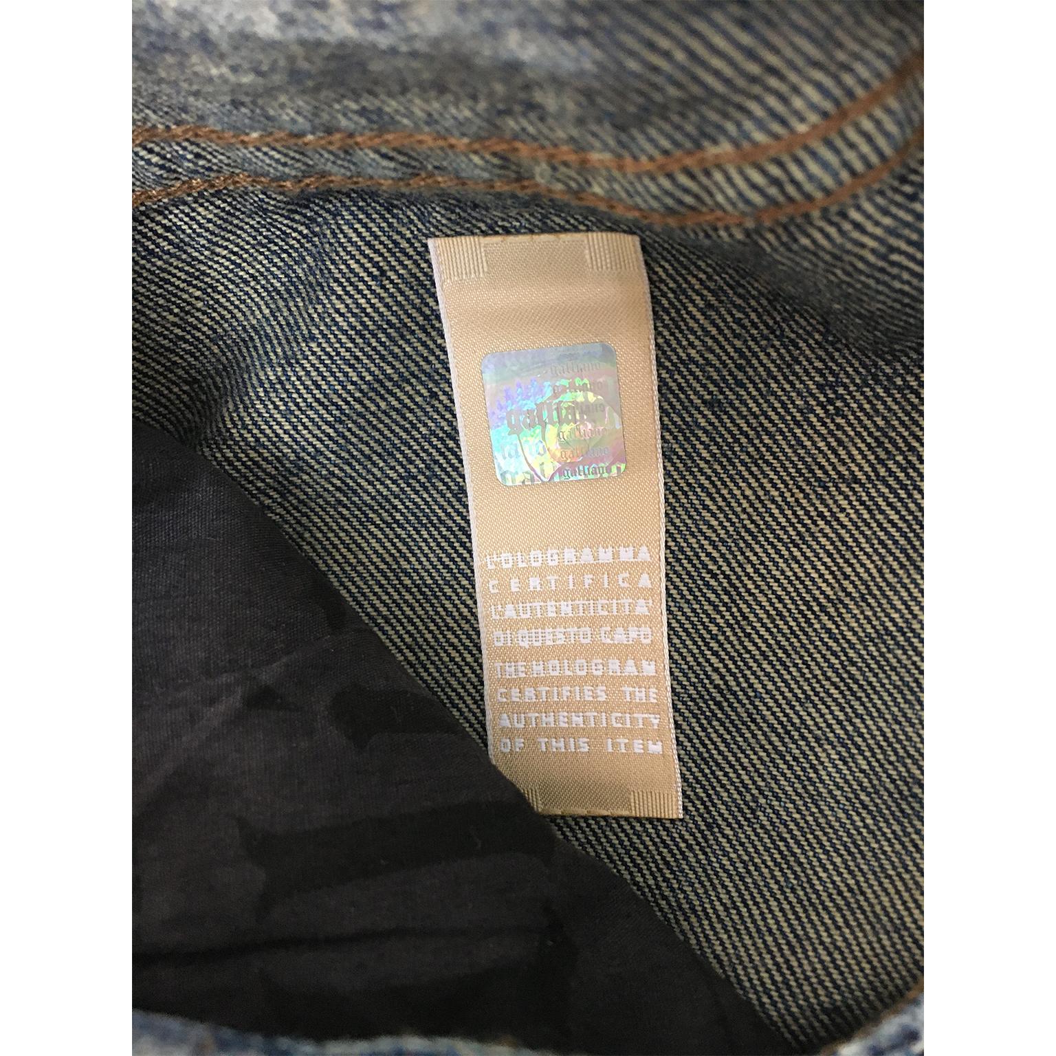 John Galliano Newspaper Print Indigo Jeans Denim Pants For Sale 3