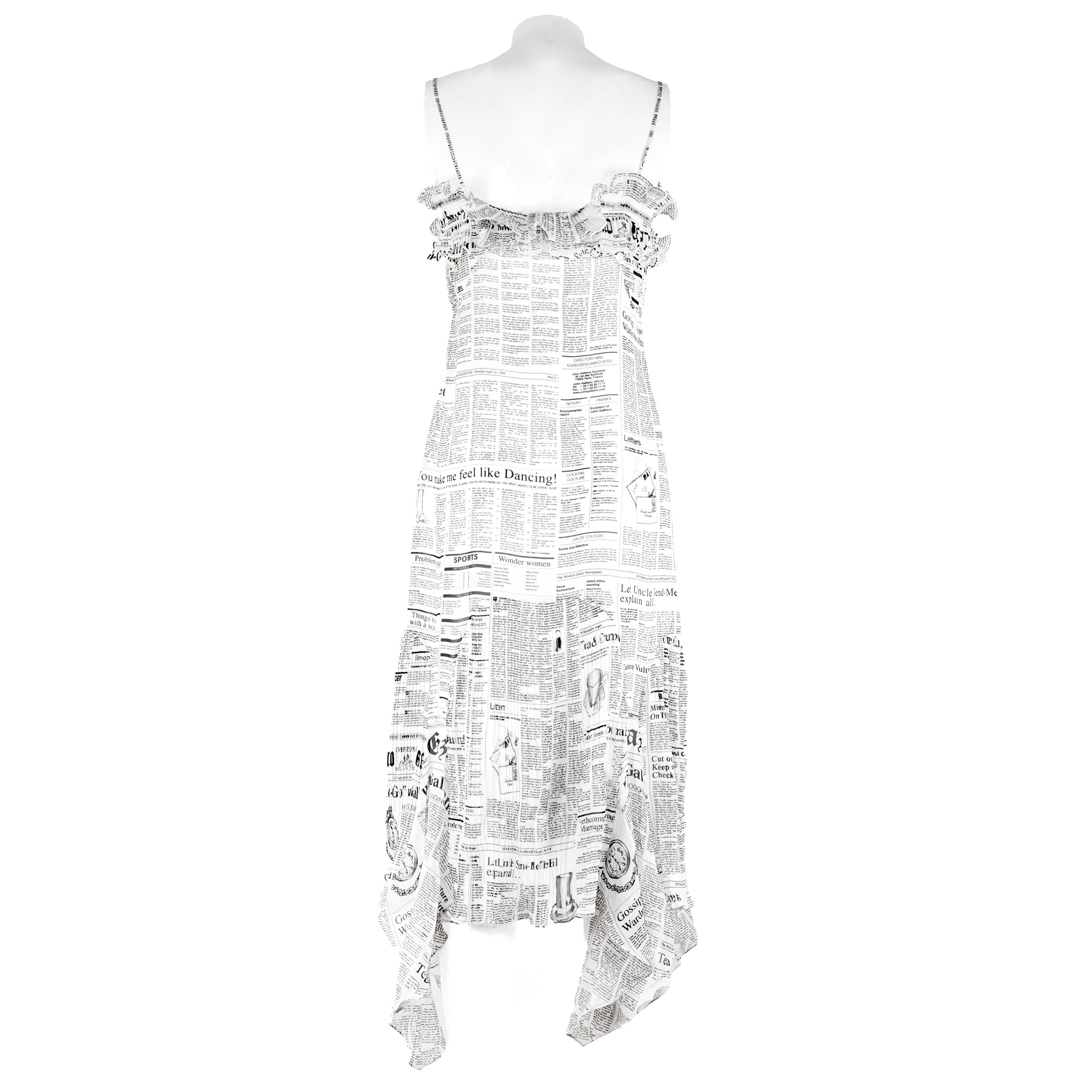 Women's John Galliano Gazette / Newspaper Silk Dress