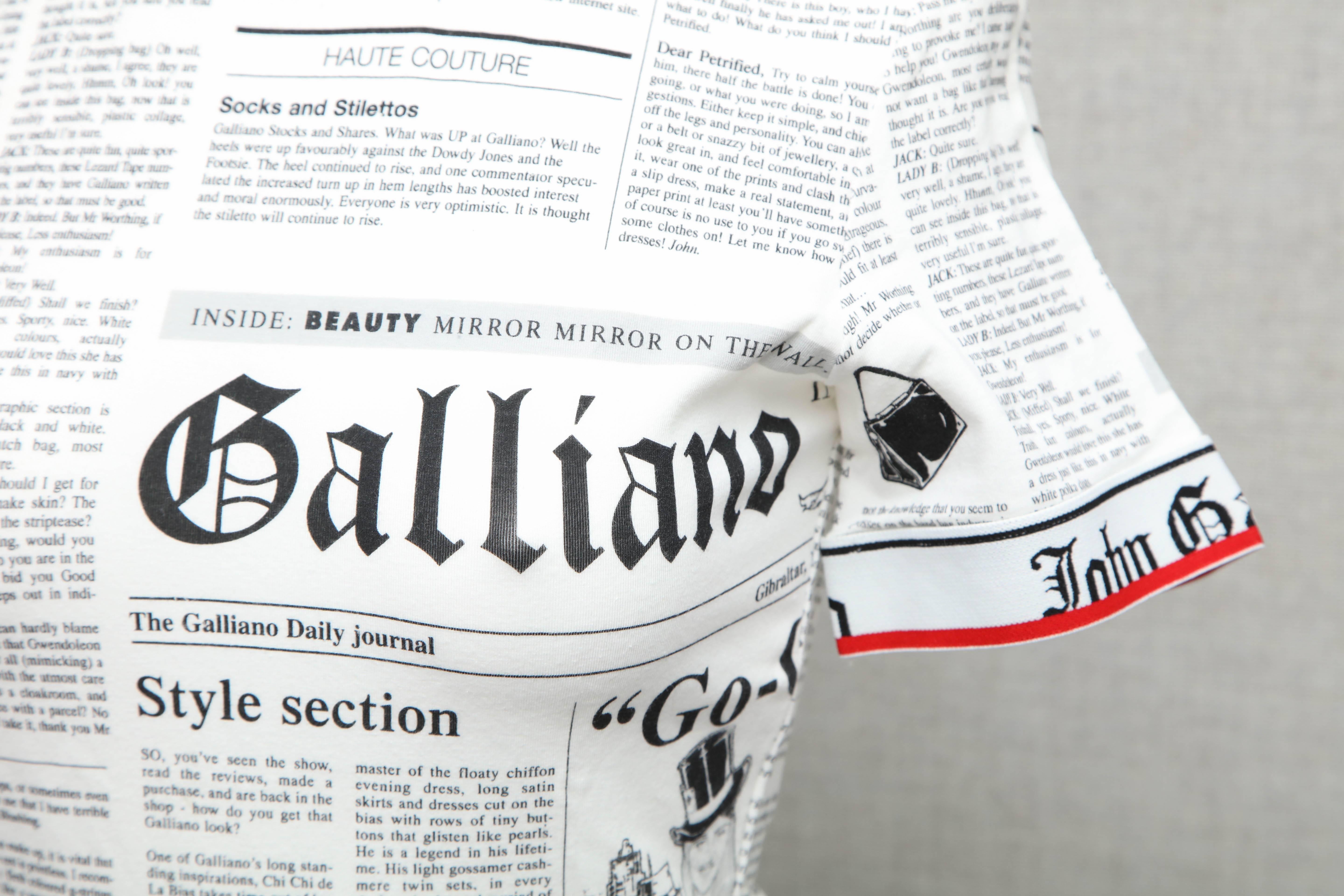 John Galliano Newspaper T-Shirt

Size: S