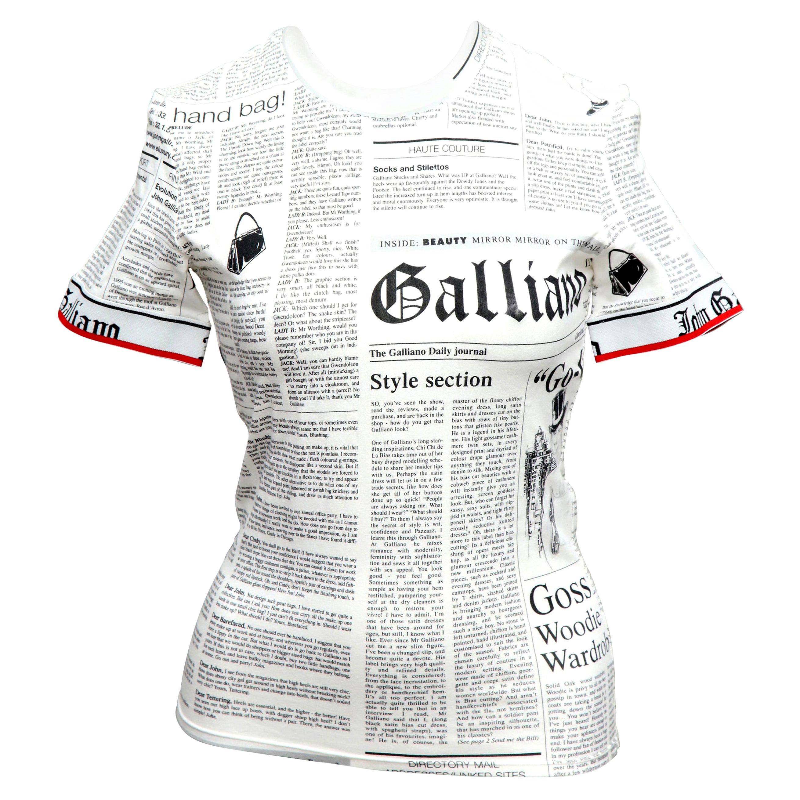 身幅44cmJohn Galliano  newspaper shirt