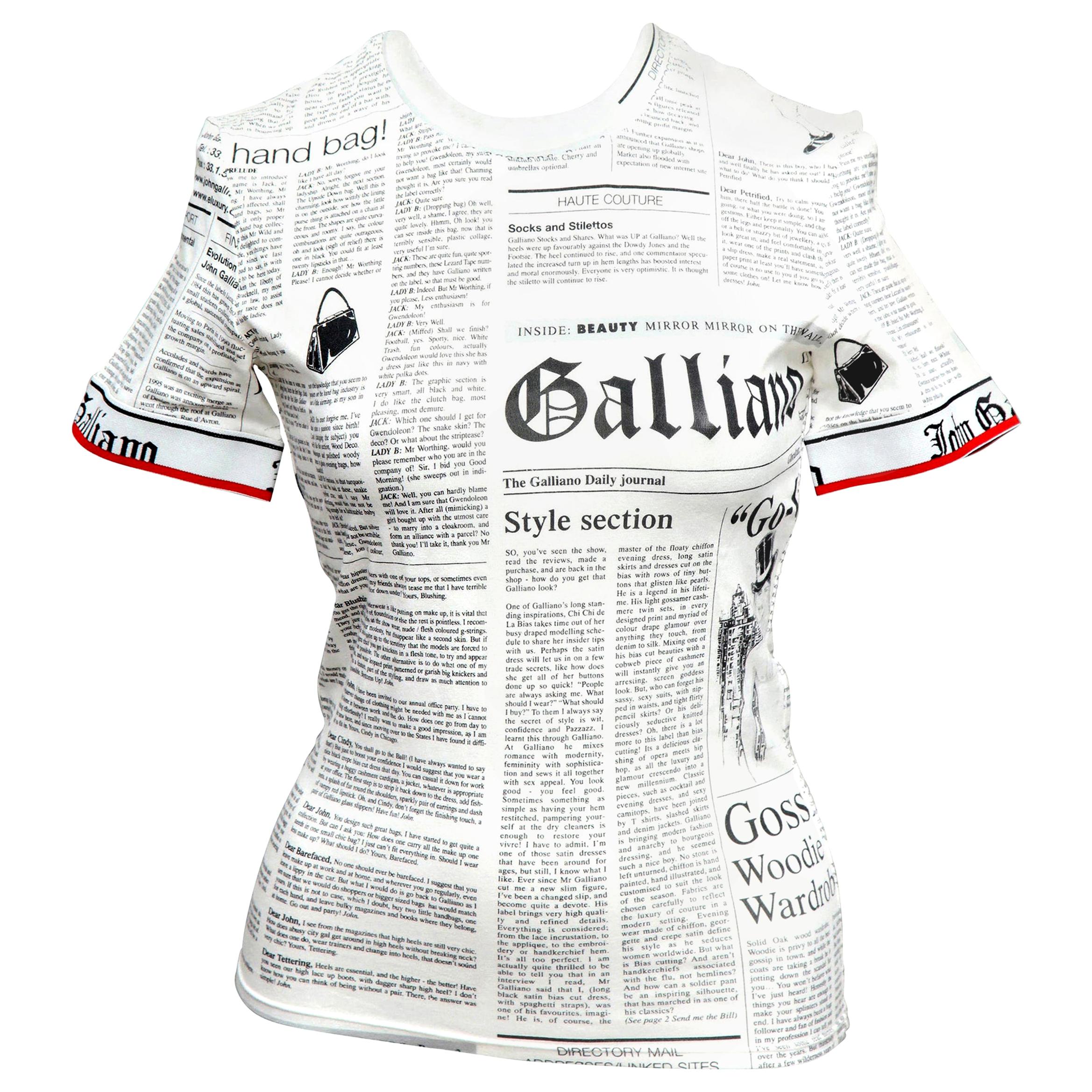 John Galliano Newspaper T-Shirt For 