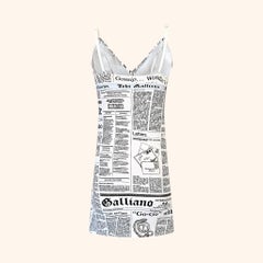 John Galliano Newspaper White Dress