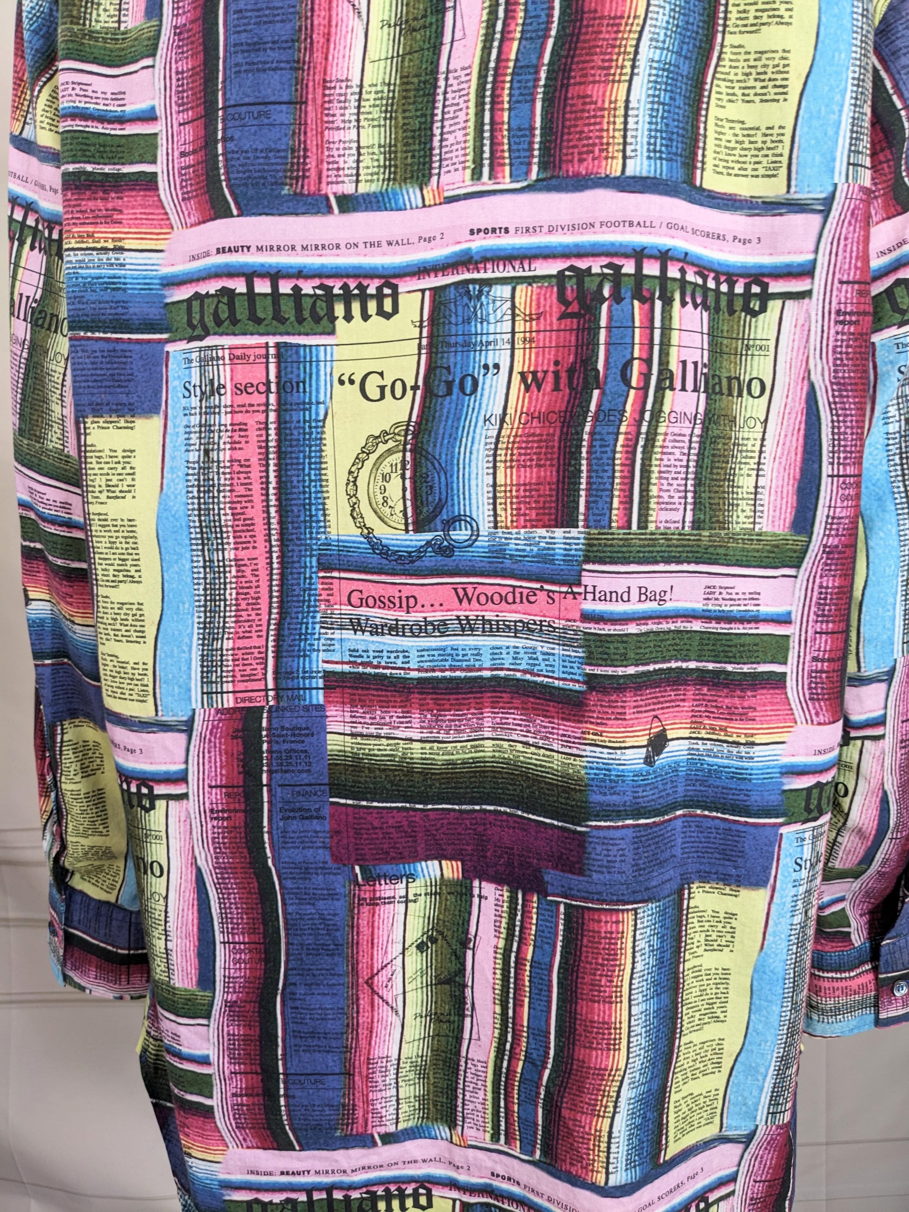 Camisa para hombre John Galliano Newsprint Multicolor en venta 2