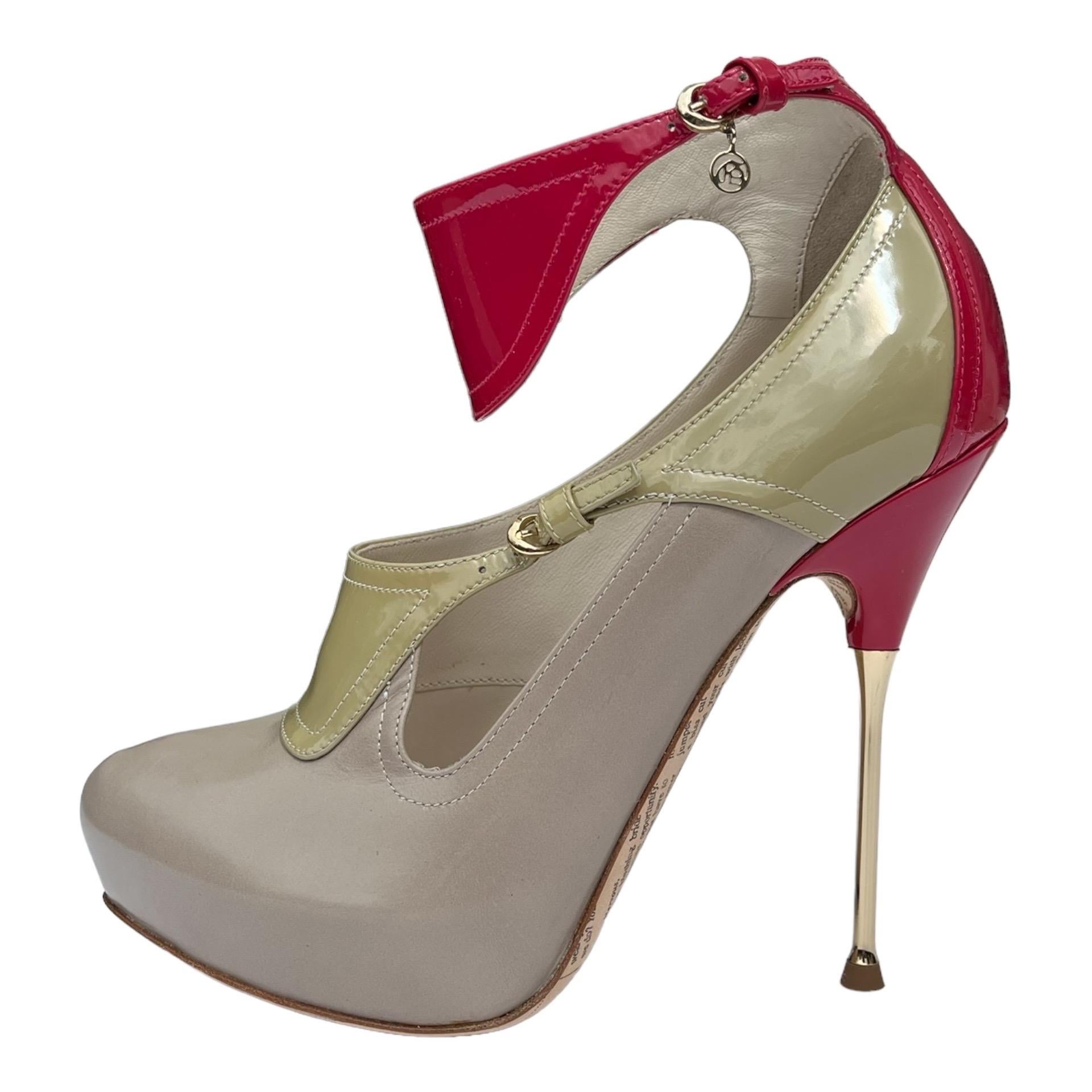 John Galliano Nude/Pink Platform & Stiletto Heel Shoes 36.5 NWT For Sale