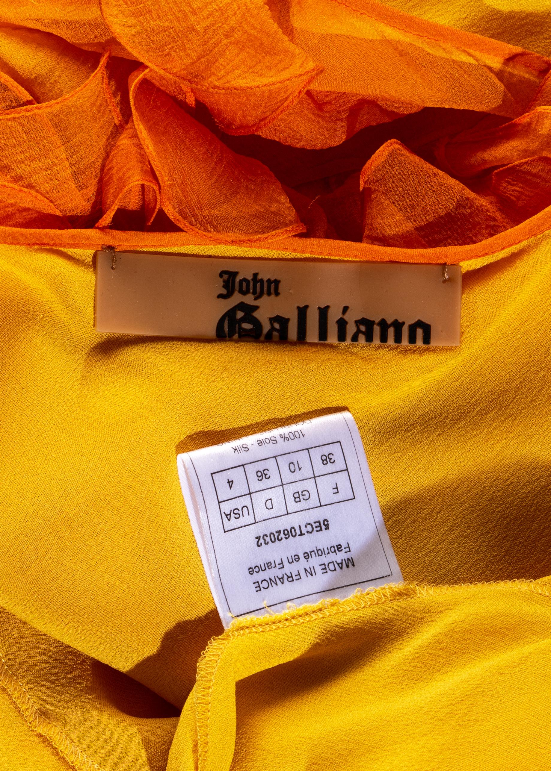 Women's John Galliano ombré silk chiffon ruffled maxi dress, ss 2005