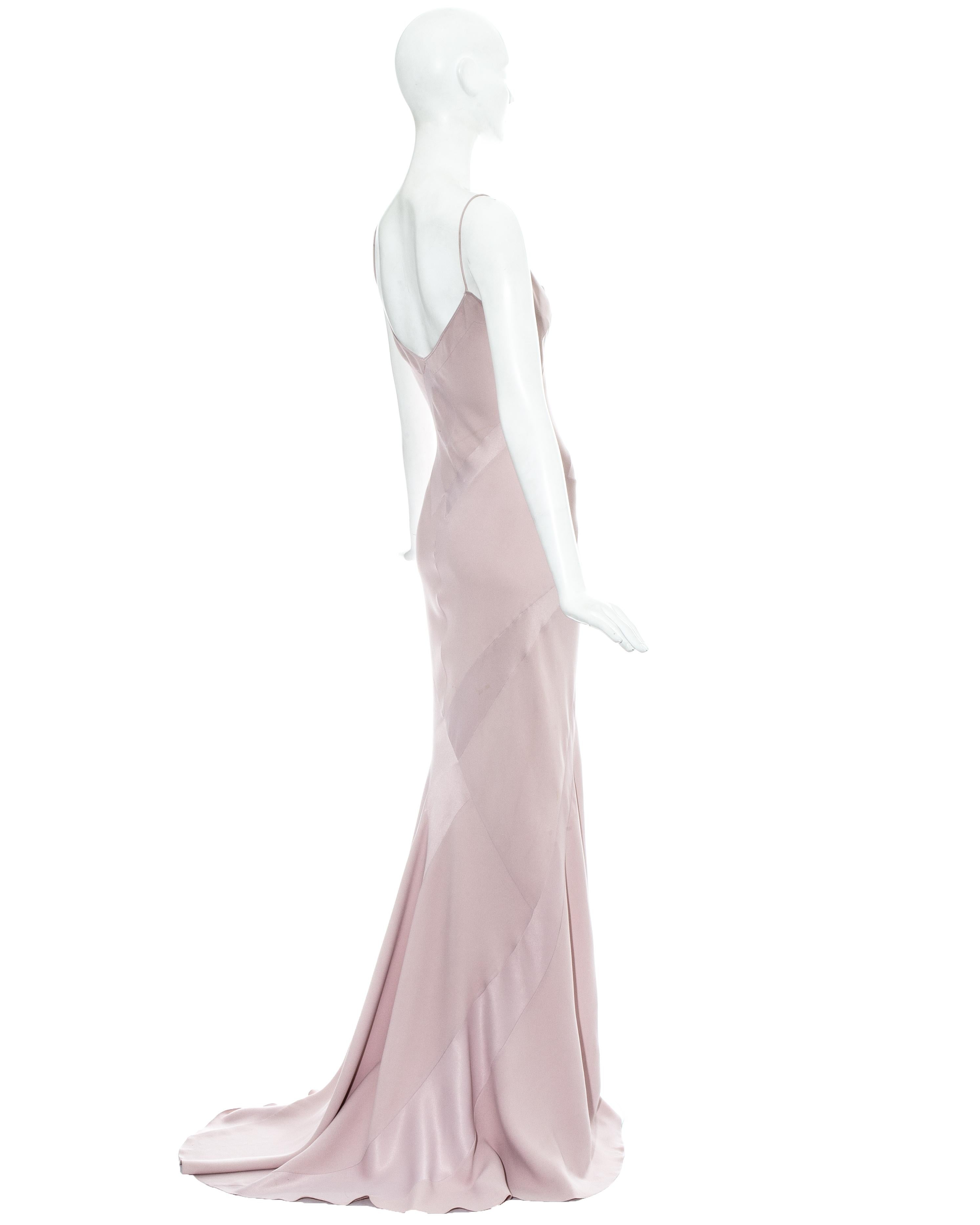 John Galliano pale pink silk bias cut evening slip dress, ss 1995 2