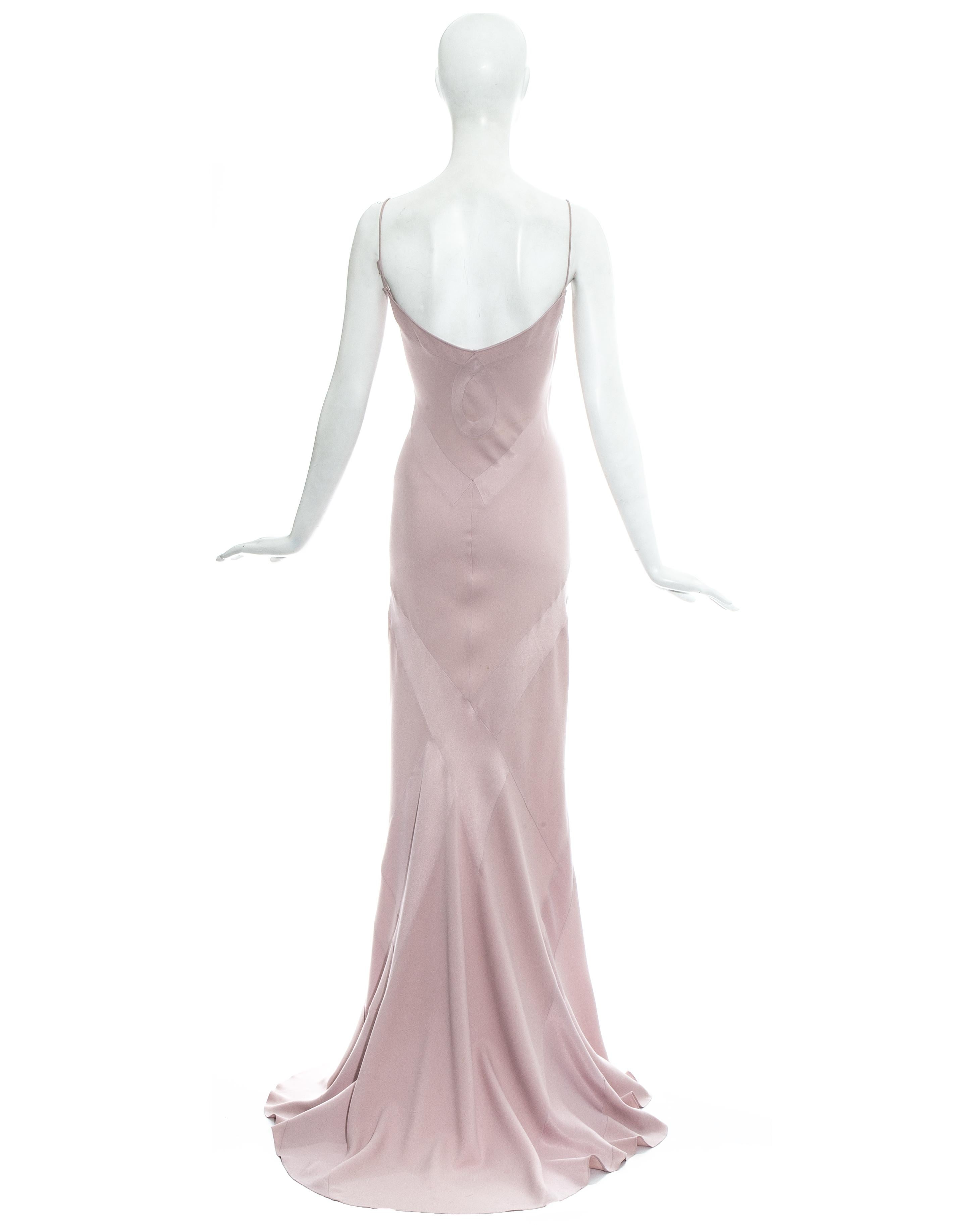 John Galliano pale pink silk bias cut evening slip dress, ss 1995 3