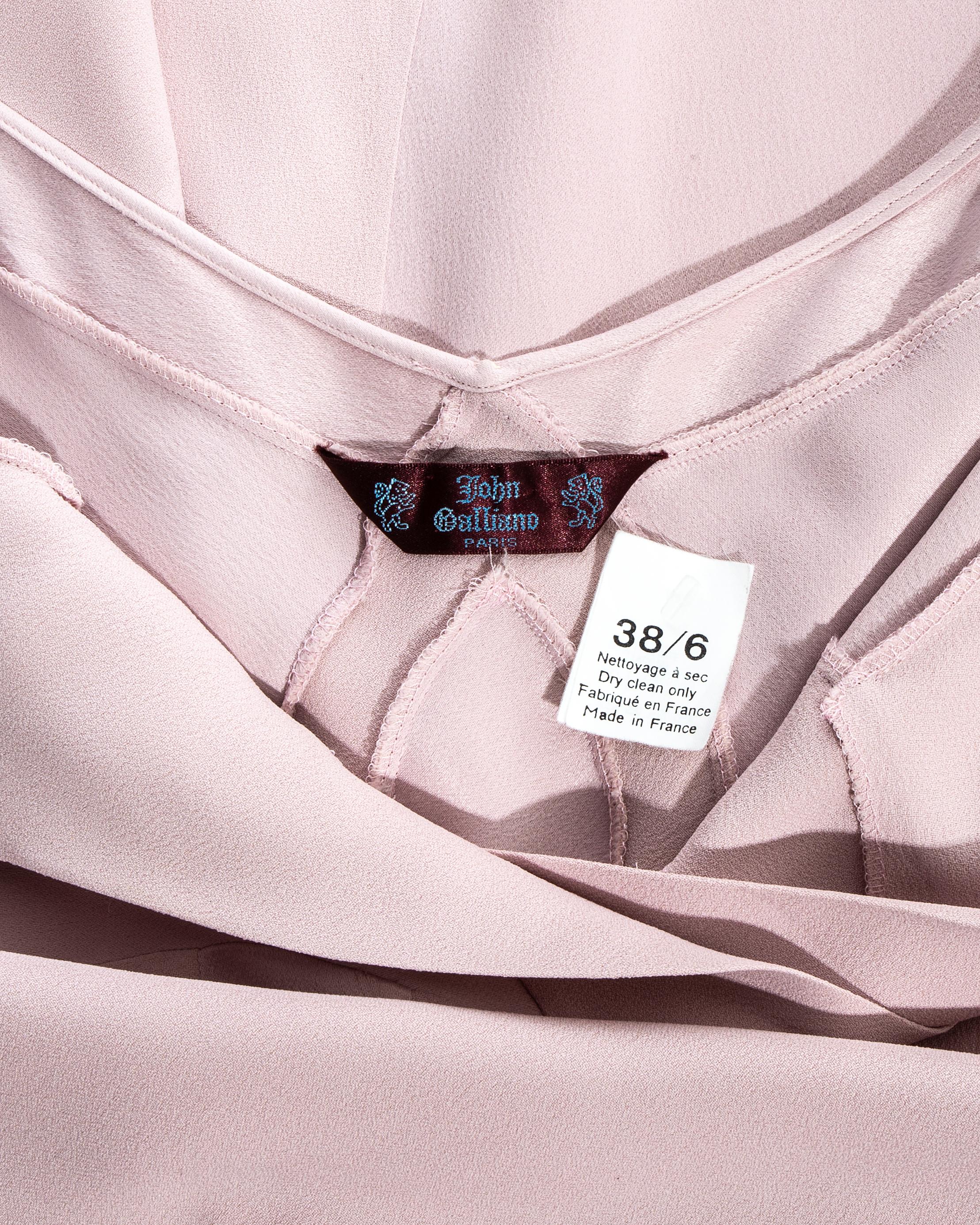John Galliano pale pink silk bias cut evening slip dress, ss 1995 5