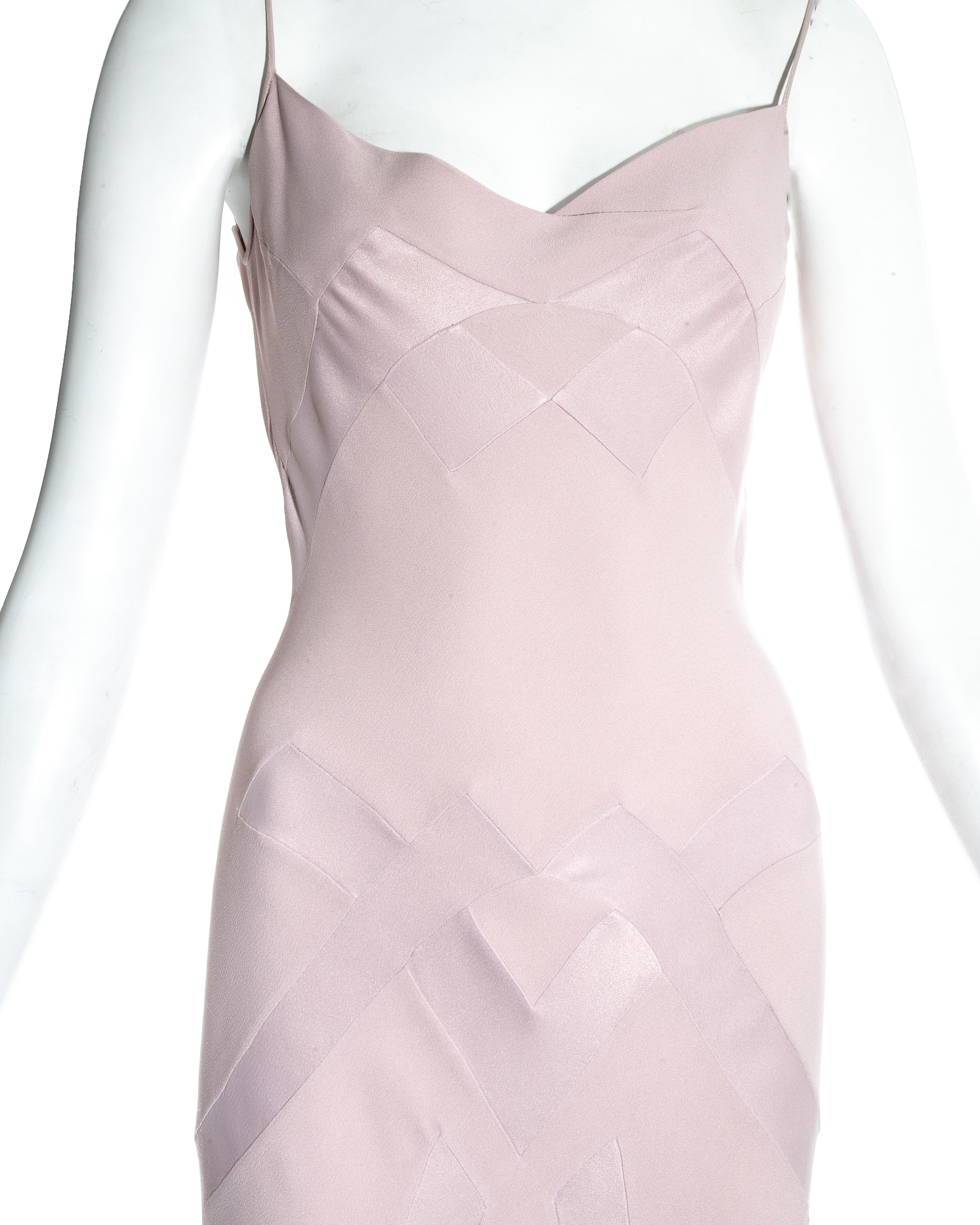 Gray John Galliano pale pink silk bias cut evening slip dress, ss 1995
