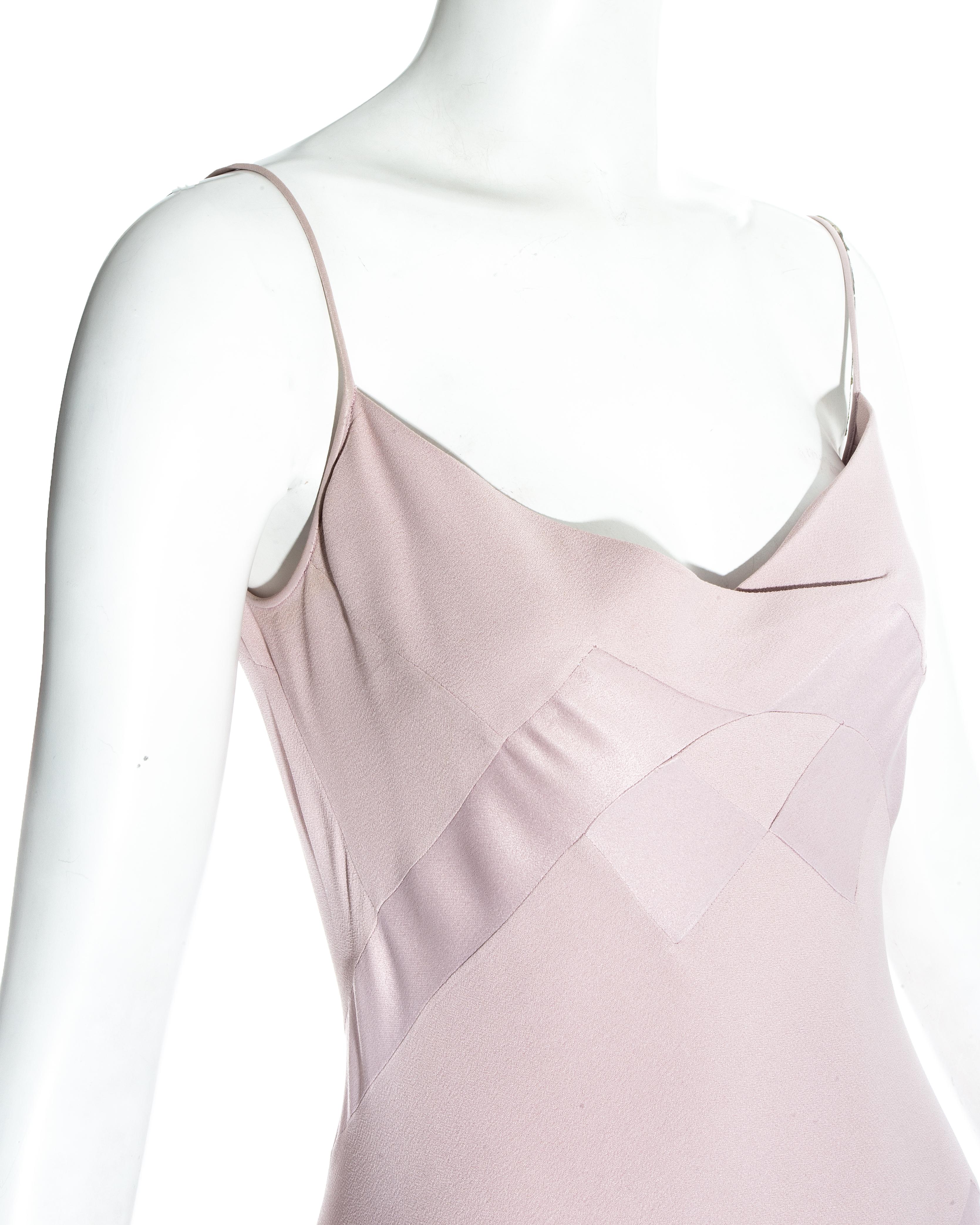 Women's John Galliano pale pink silk bias cut evening slip dress, ss 1995