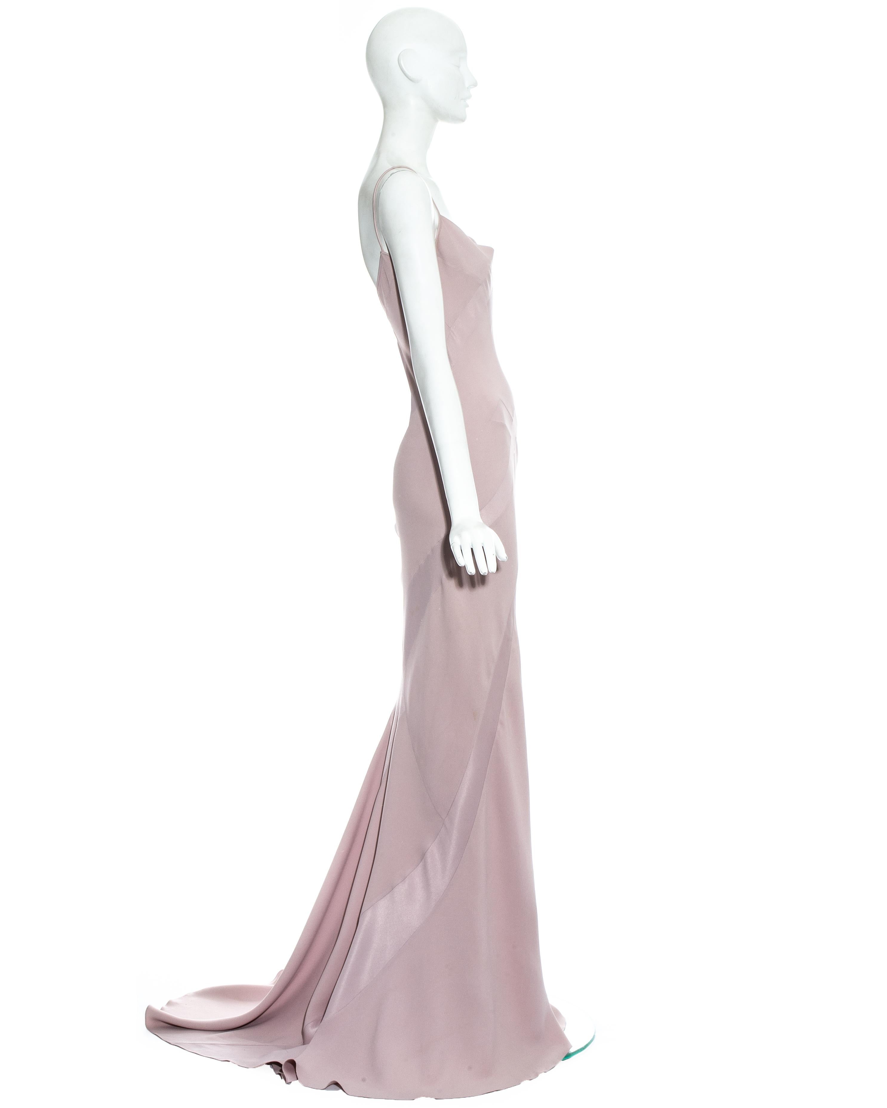 John Galliano pale pink silk bias cut evening slip dress, ss 1995 1