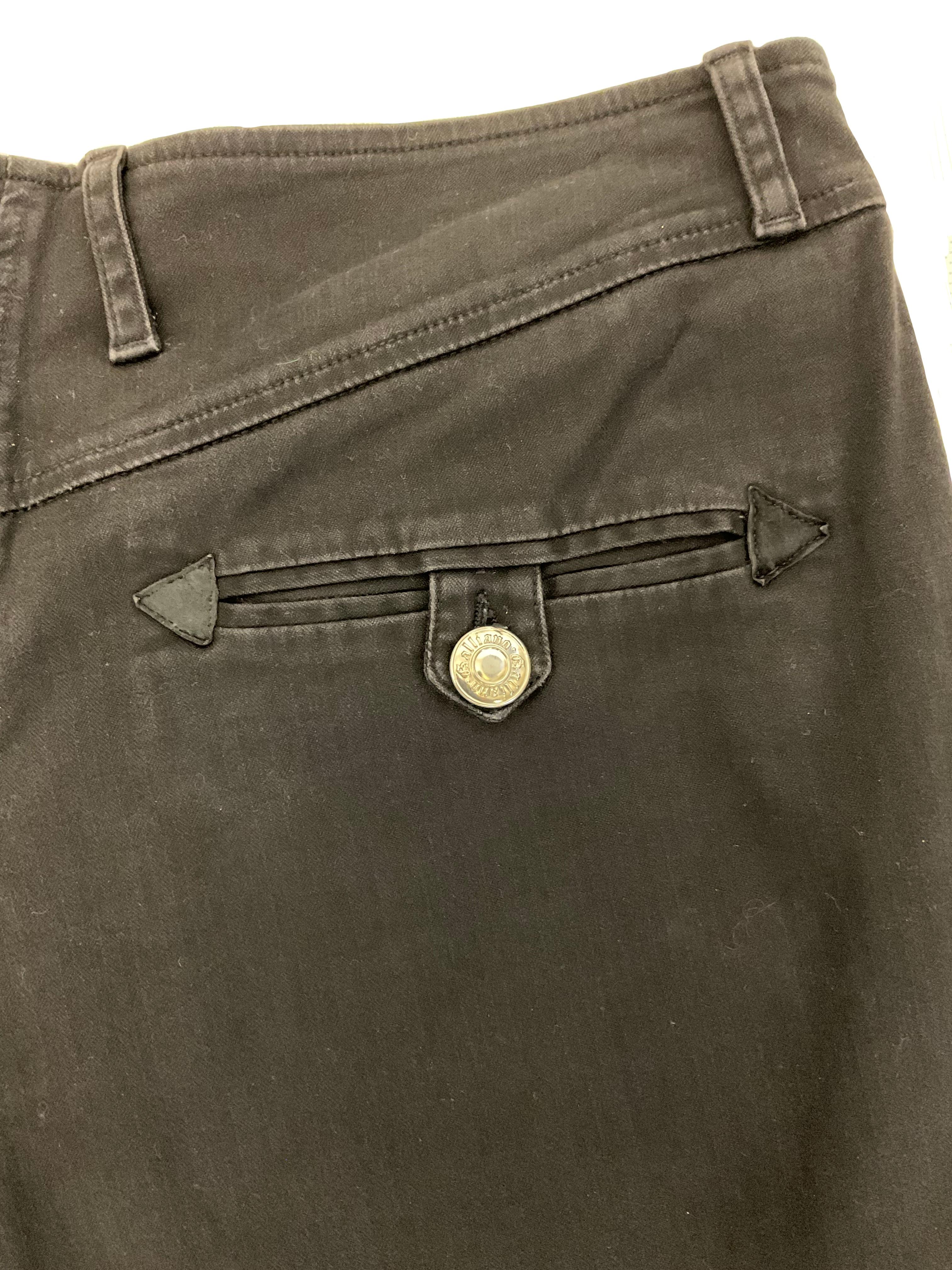 JOHN GALLIANO Pantalone slim nero in tessuto denim stretch en venta 2
