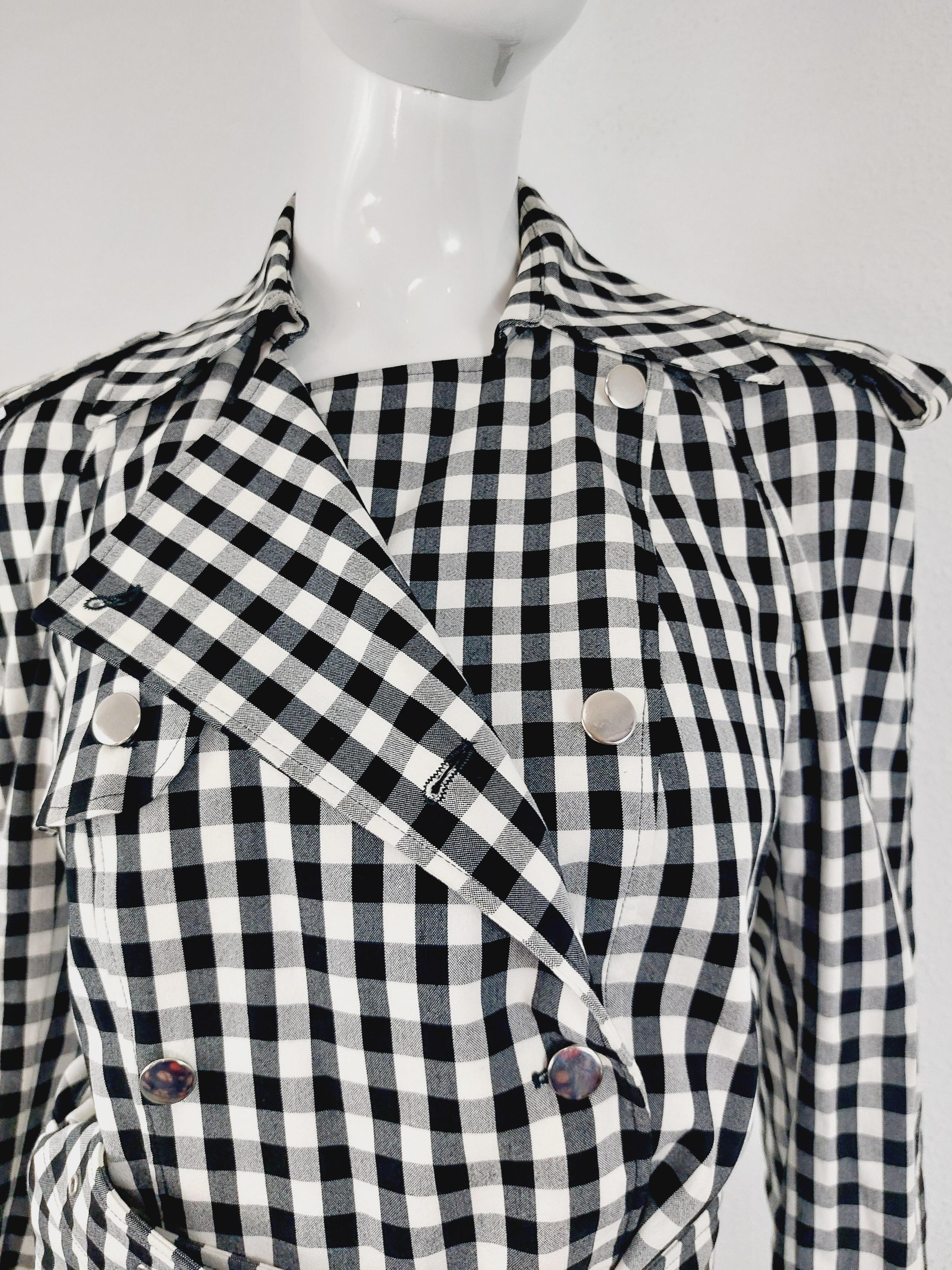 John Galliano Paris Checkered Vintage Y2K Button Up Blazer Jacket For Sale 6