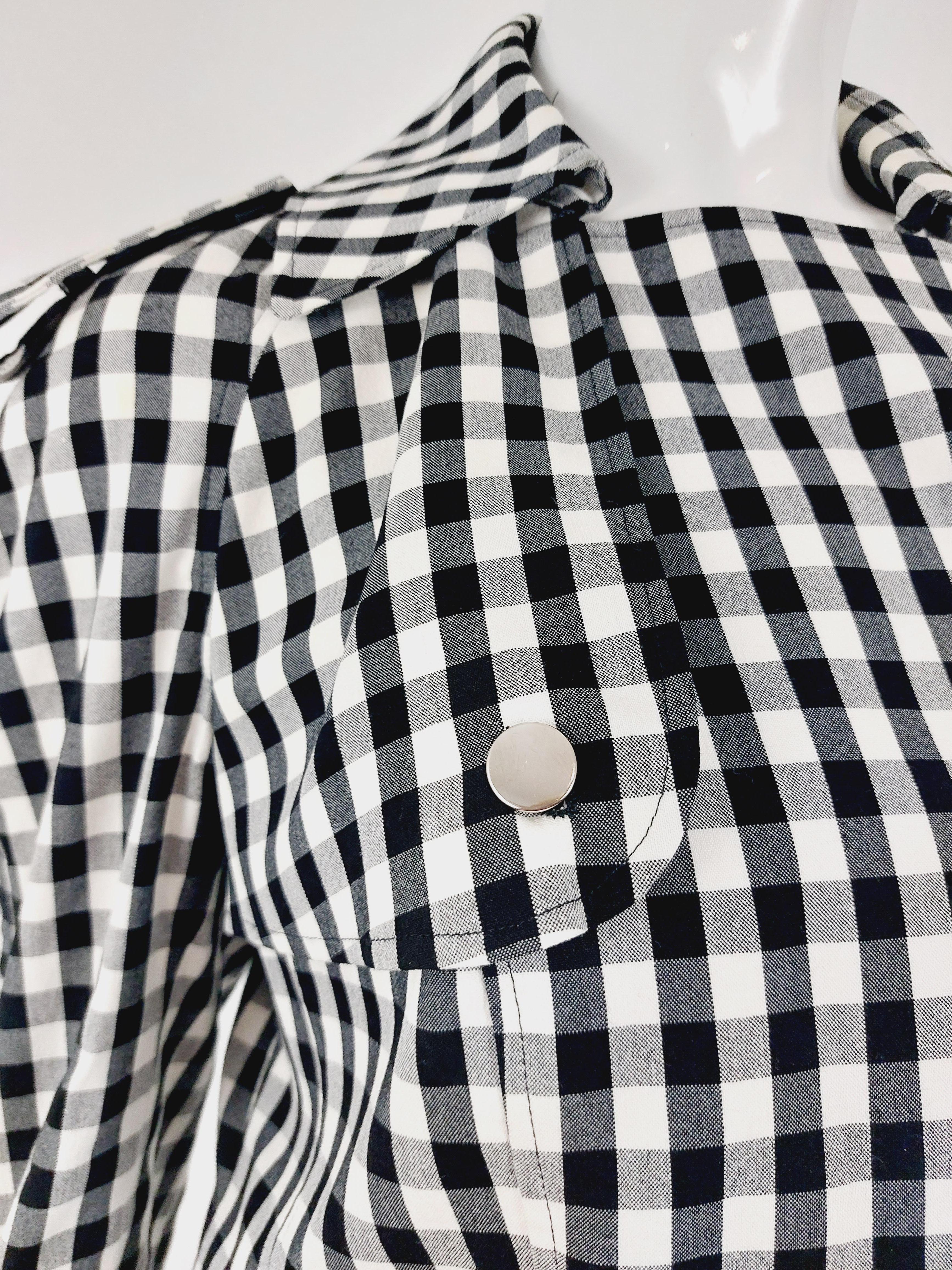 John Galliano Paris Checkered Vintage Y2K Button Up Blazer Jacket For Sale 5