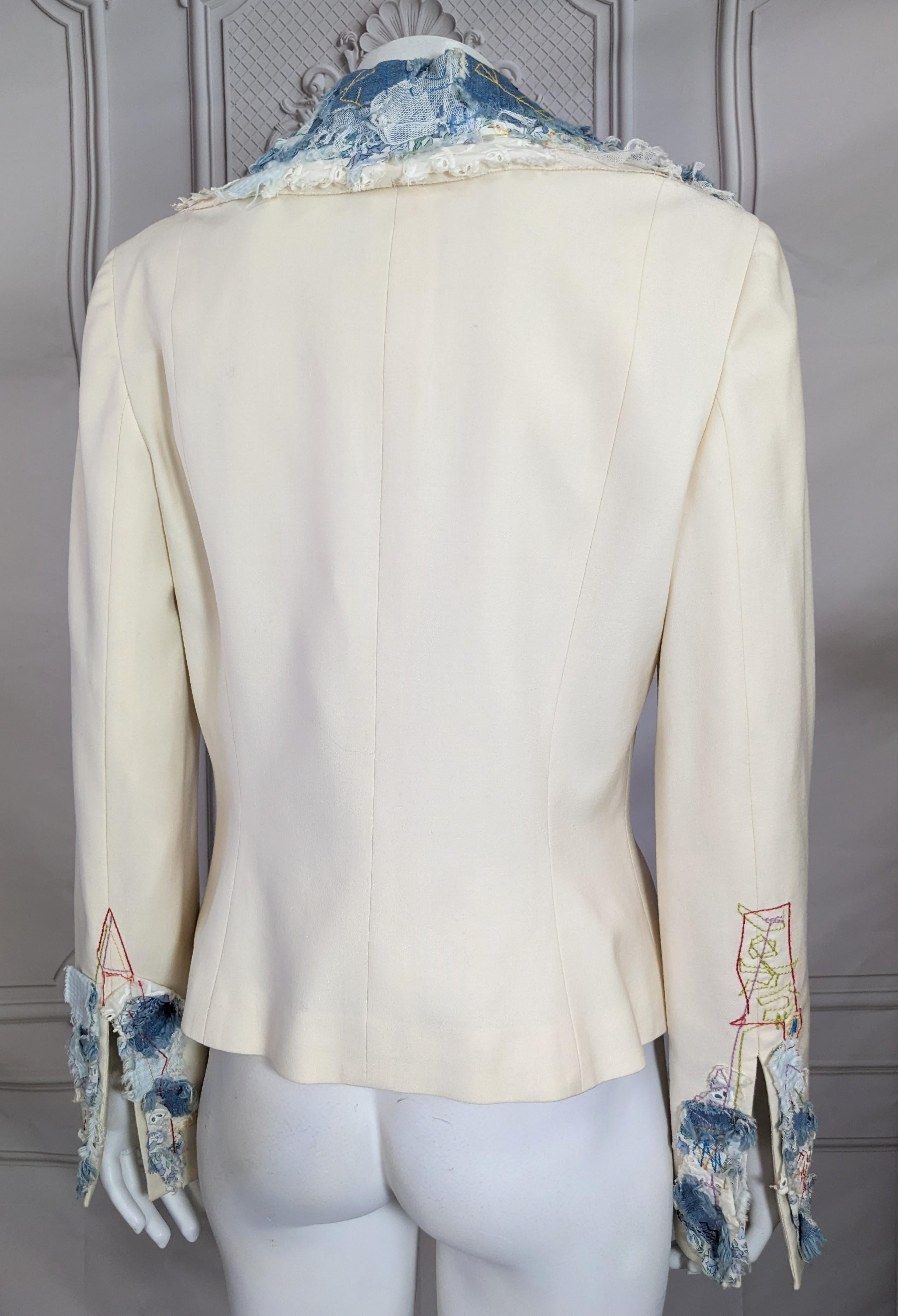 John Galliano Patchwork and Scrapbooking Embroidered Blazer For Sale 5