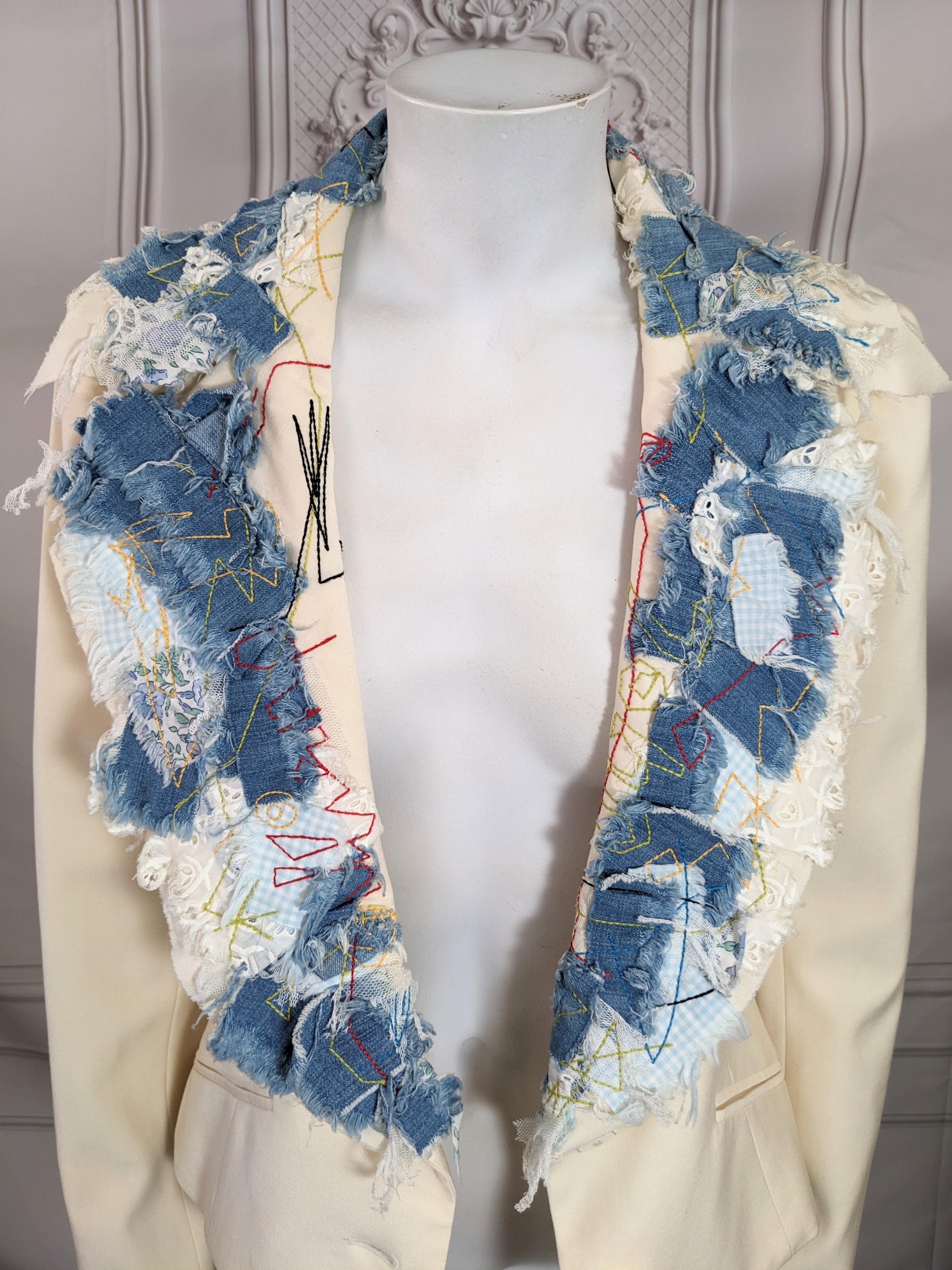 John Galliano Patchwork and Scrapbooking Embroidered Blazer In Excellent Condition For Sale In New York, NY