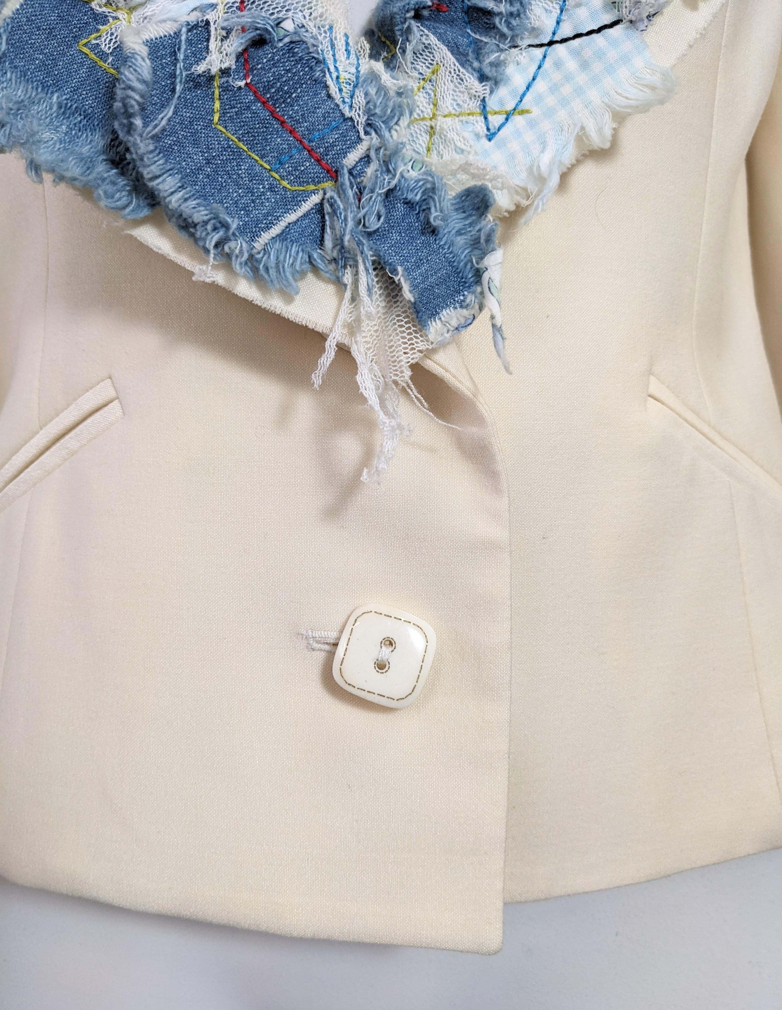 John Galliano Patchwork and Scrapbooking Embroidered Blazer For Sale 2