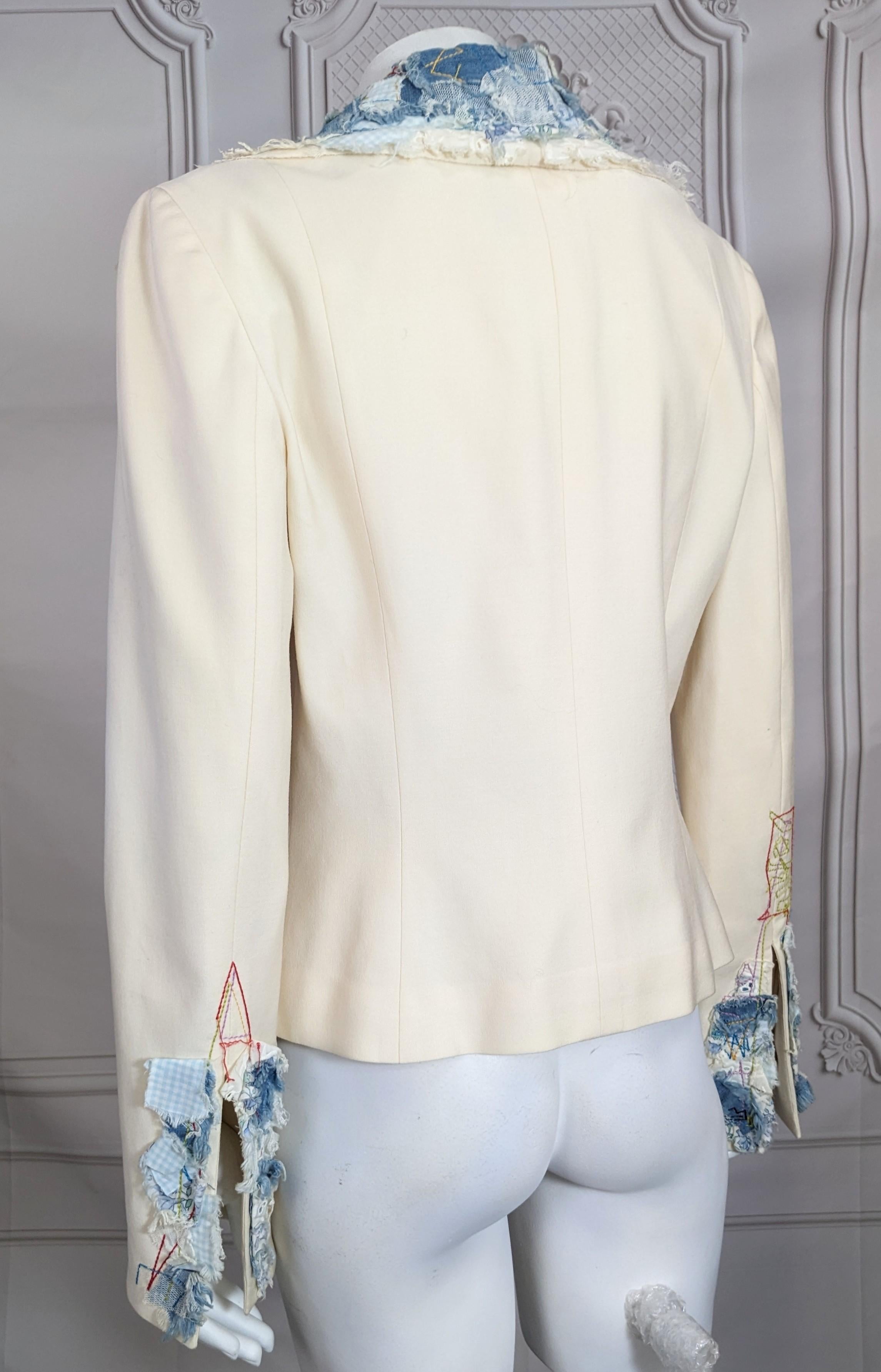 John Galliano Patchwork and Scrapbooking Embroidered Blazer For Sale 4
