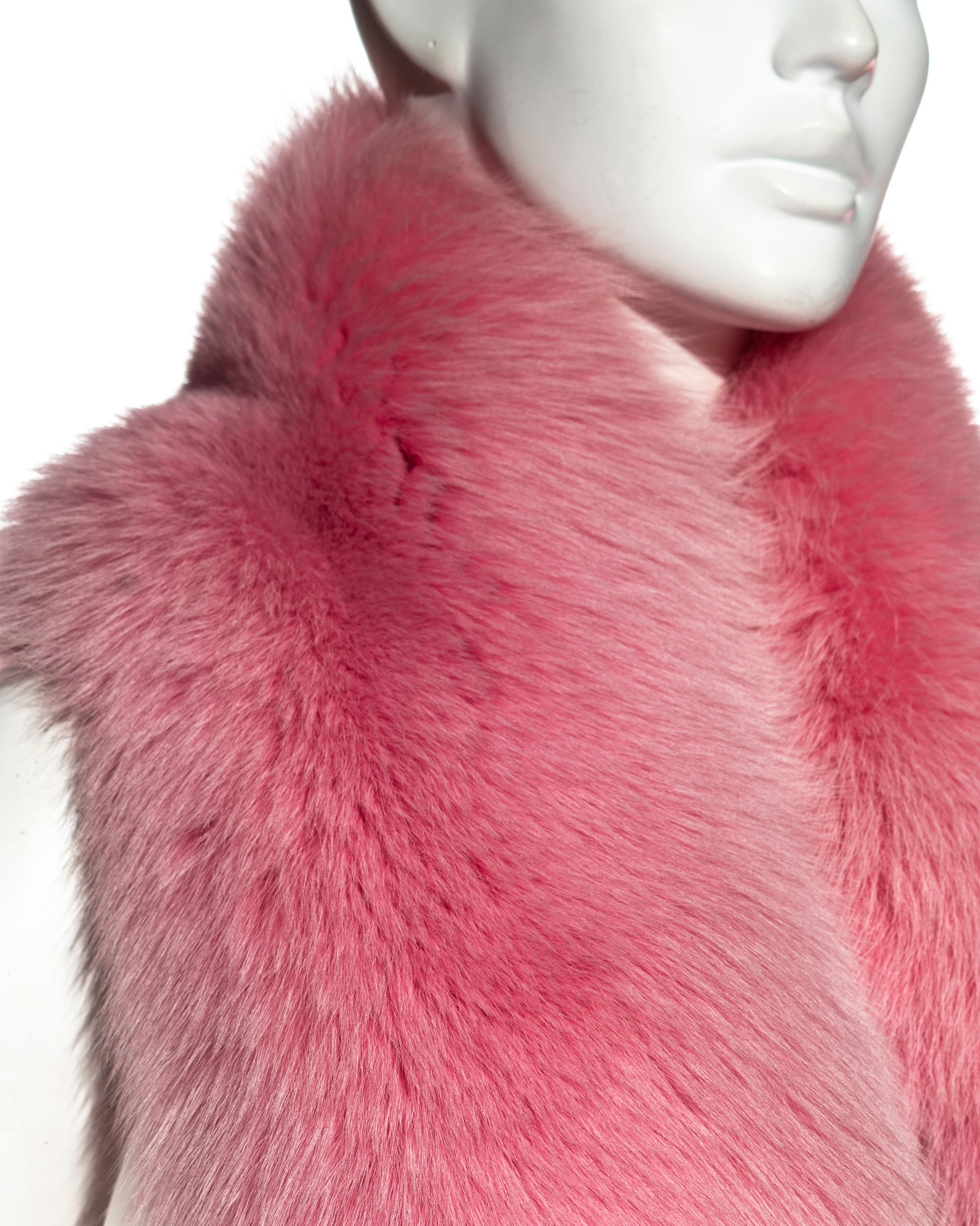 rosafarbener Stockfellsteg mit gekreuzten Enden von John Galliano, fw 1997 1