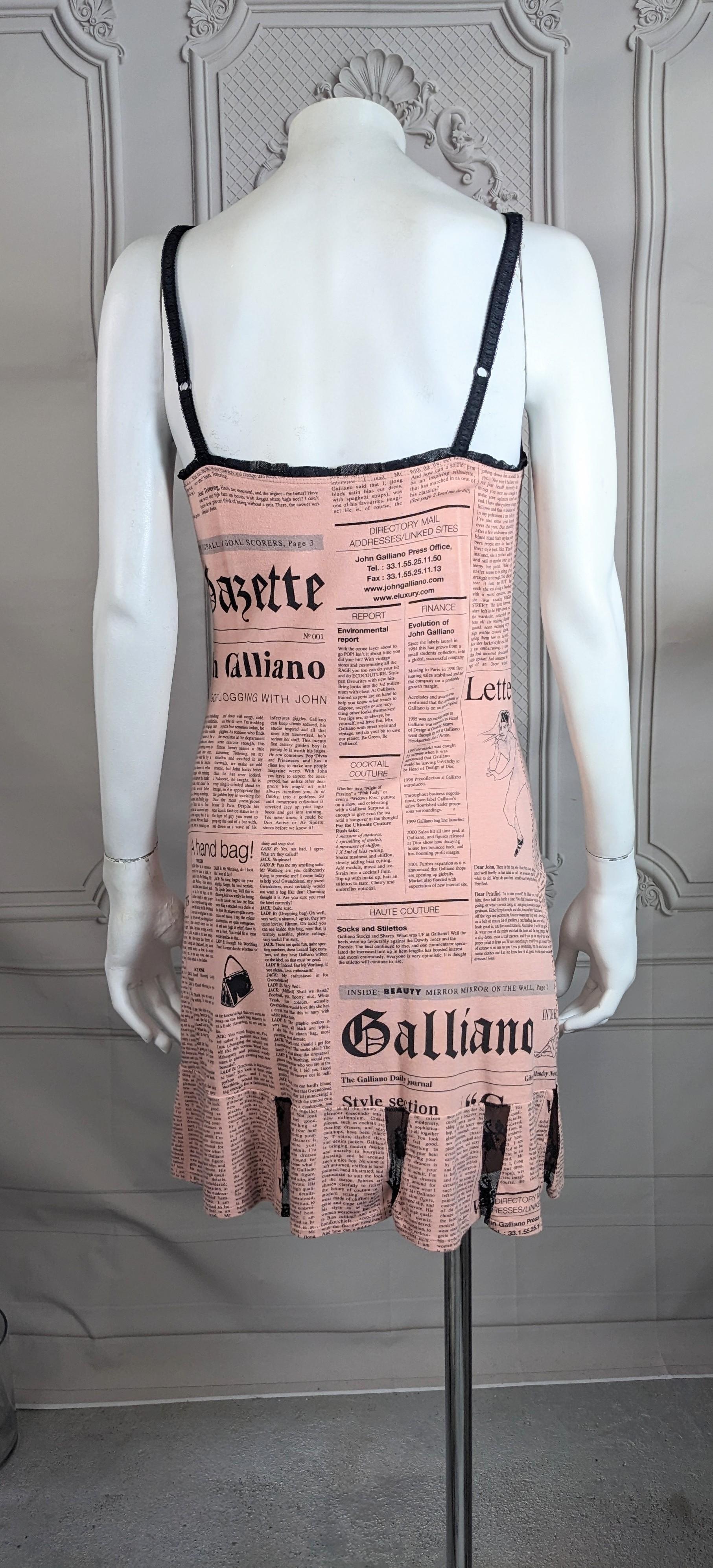 De las mujeres Minivestido de Papel Prensa Rosa John Galliano