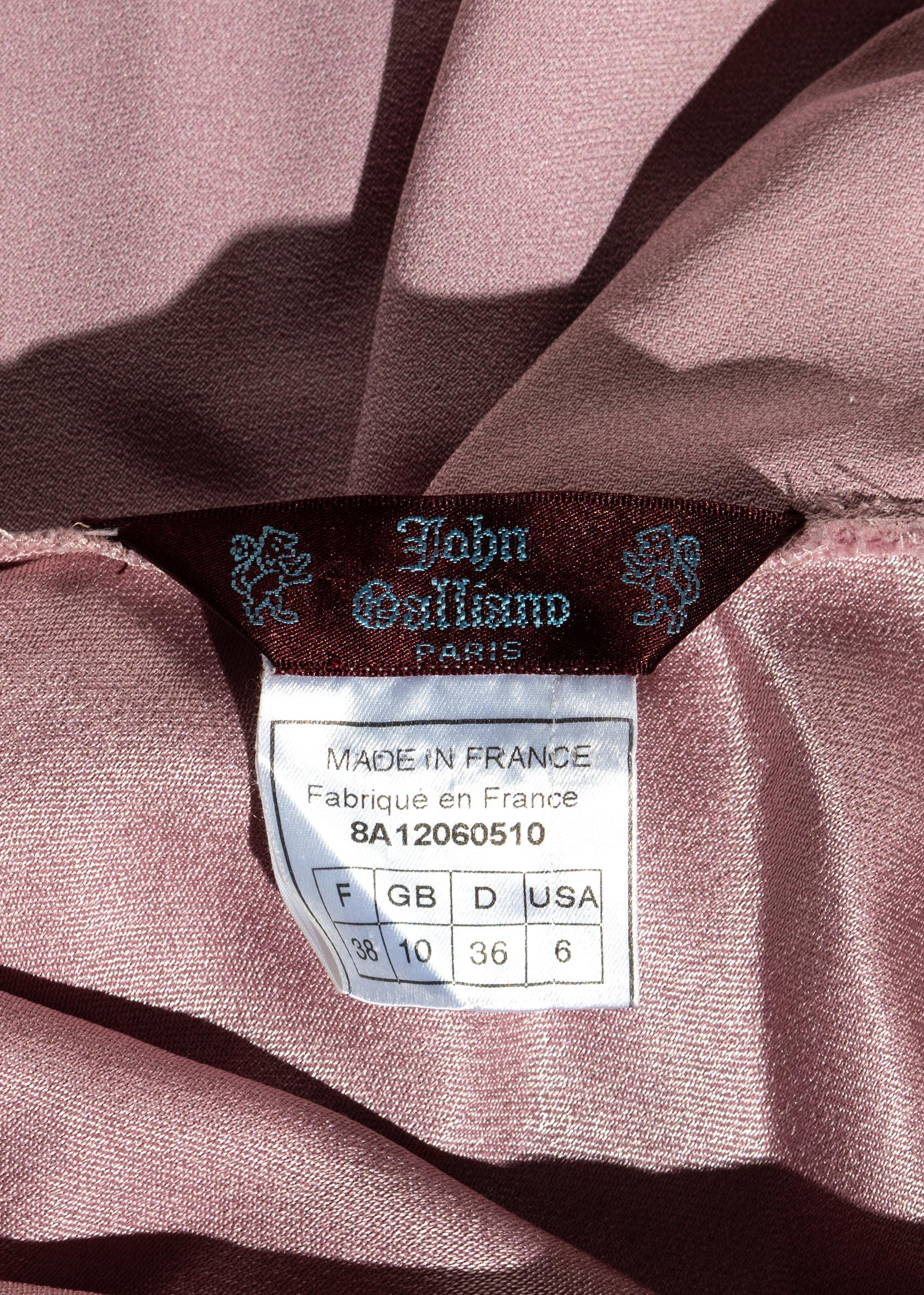John Galliano pink satin-backed crêpe trained evening dress and shawl, fw 1998 2