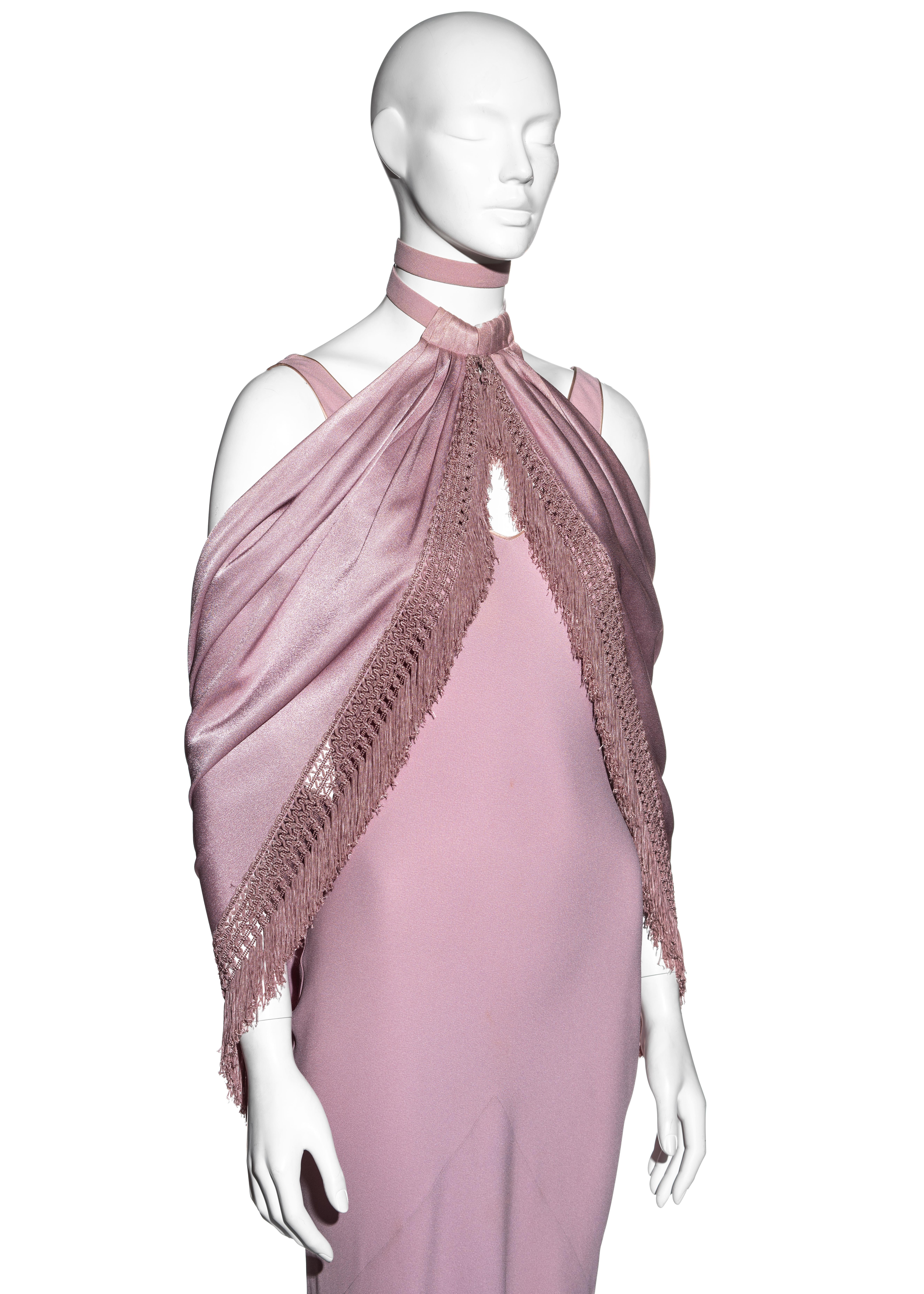 pink dress with shawl