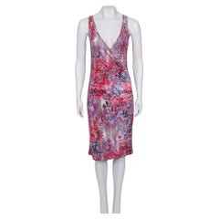 John Galliano Pink Signature Print Sleeveless Dress Sz.S