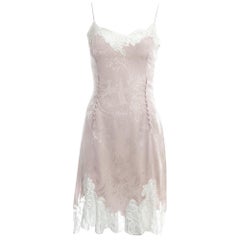 John Galliano pink silk brocade and lace slip dress, ss 1998