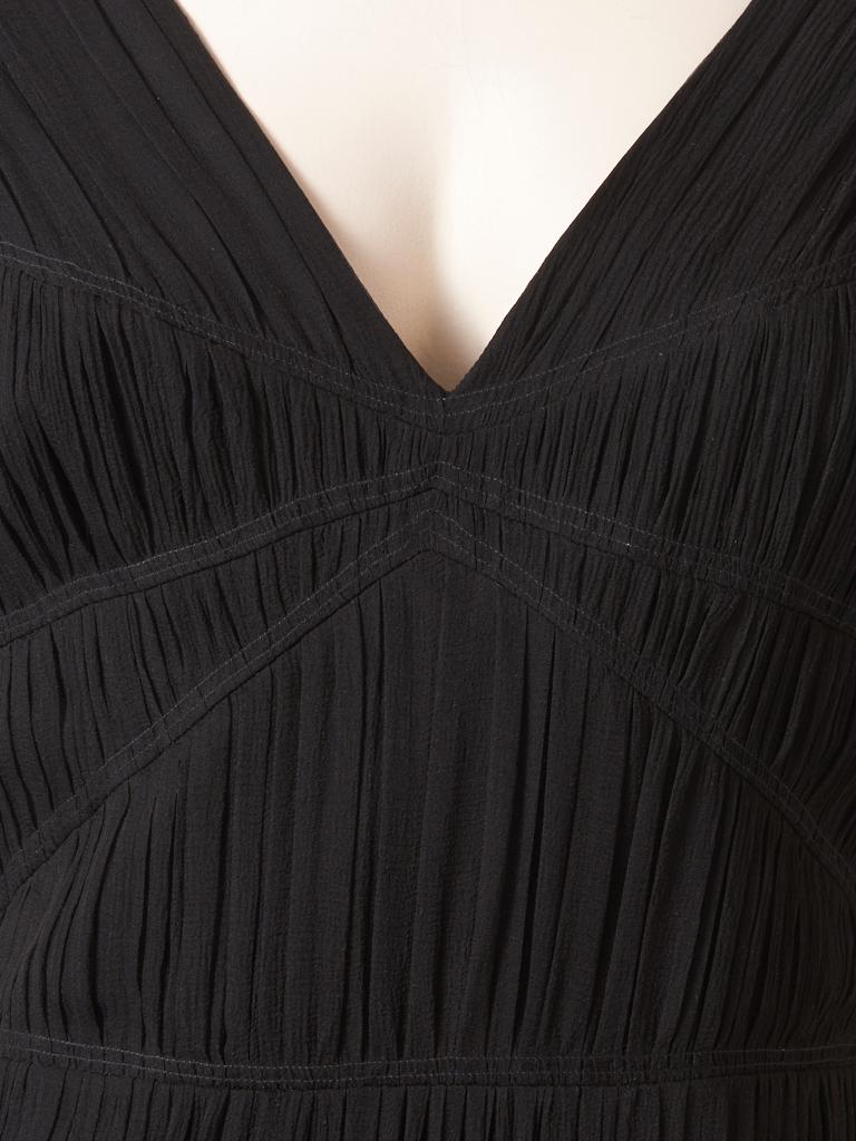 John Galliano, sleeveless, layered, silk georgette, cocktail dress having a V neckline, with 