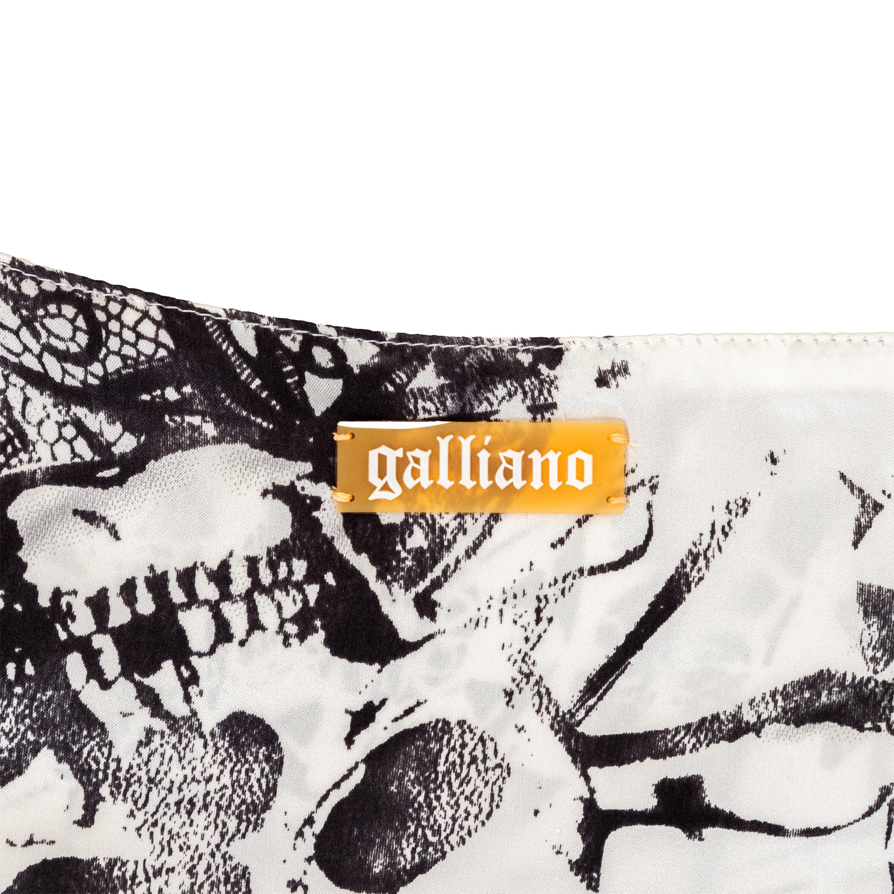 Vestido estampado John Galliano - Años 00 en venta 2